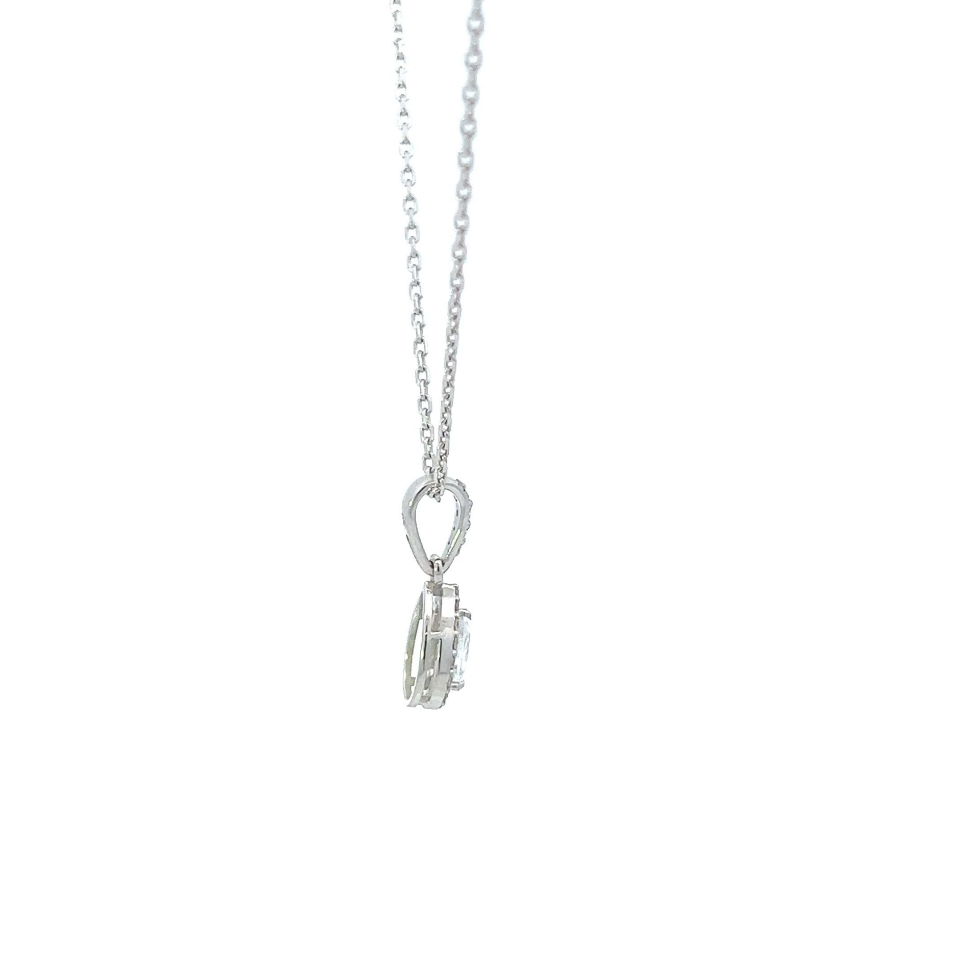 RRP-£4250.00 18K WHITE GOLD PENDENT AND CHAIN, PENDENT SET WITH ON PEAR AND ROUND CUT NATURAL DIAMON - Image 2 of 4