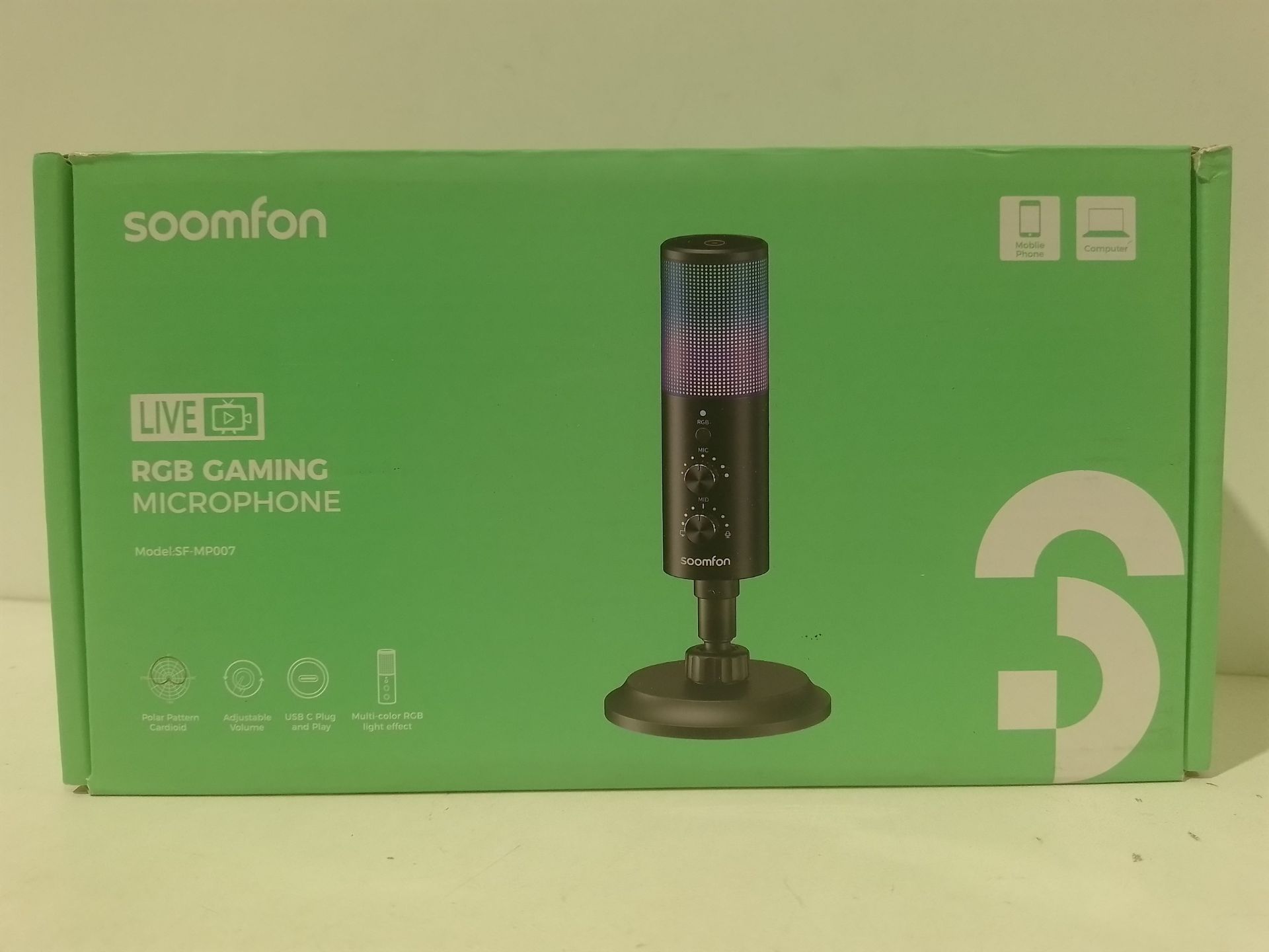 RRP £44.65 SOOMFON Gaming USB Microphone - Image 2 of 2