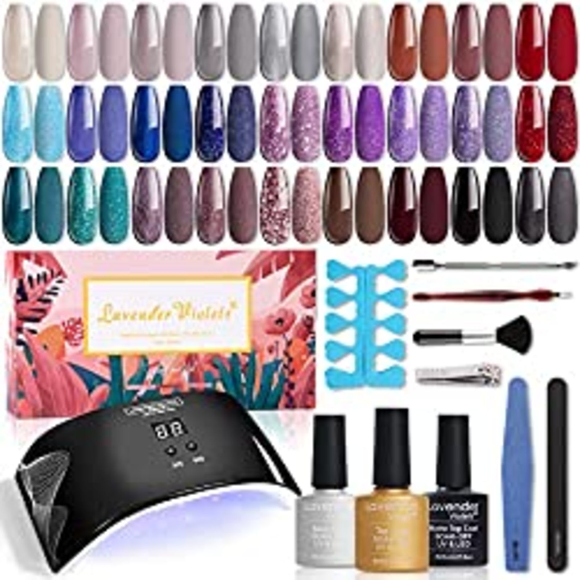 RRP £44.65 Lavender Violets 27 Colors Fall Gel Nail Polish Set