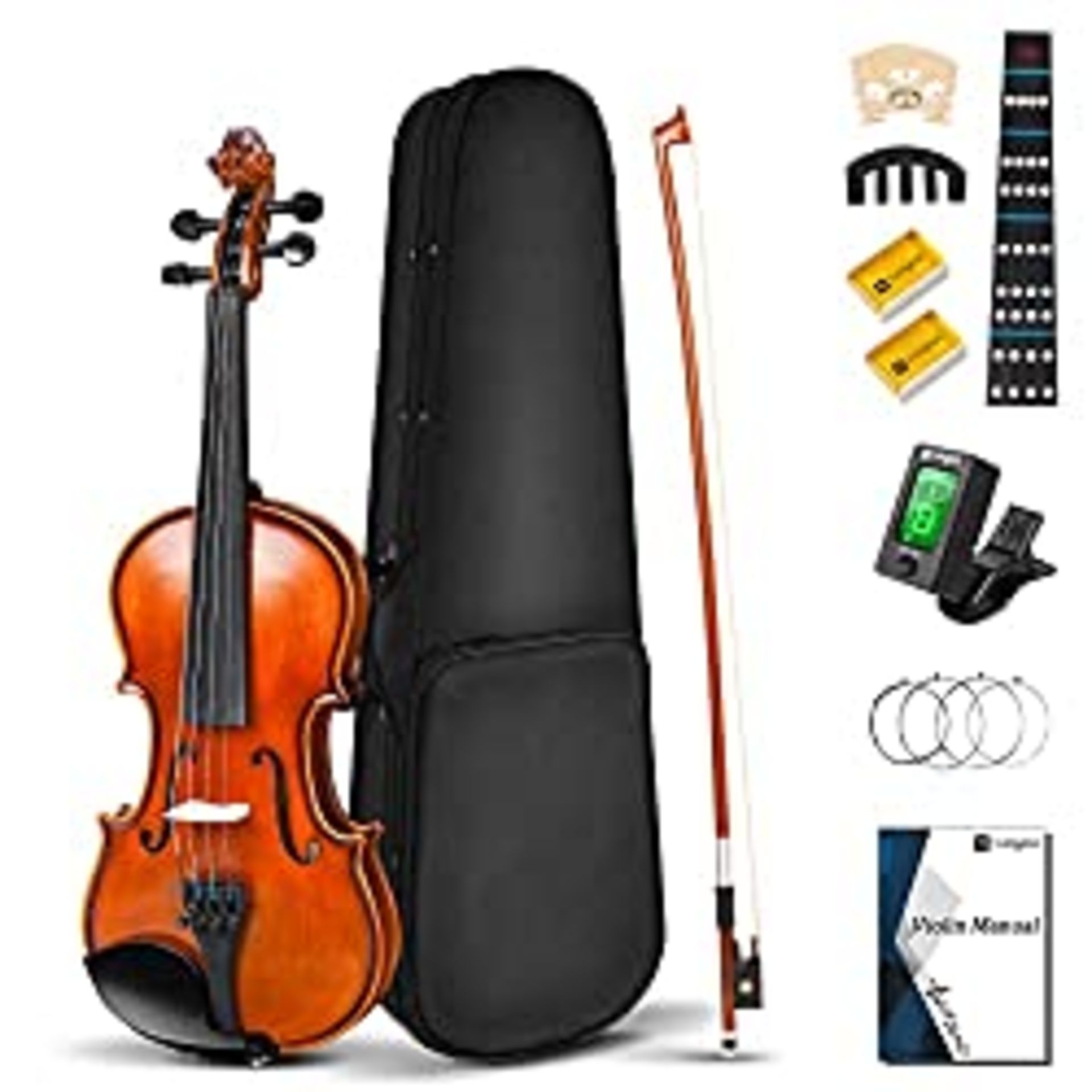 RRP £85.30 Vangoa 1/4 Violin Set Solid Wood Acoustic Fiddle Quarter