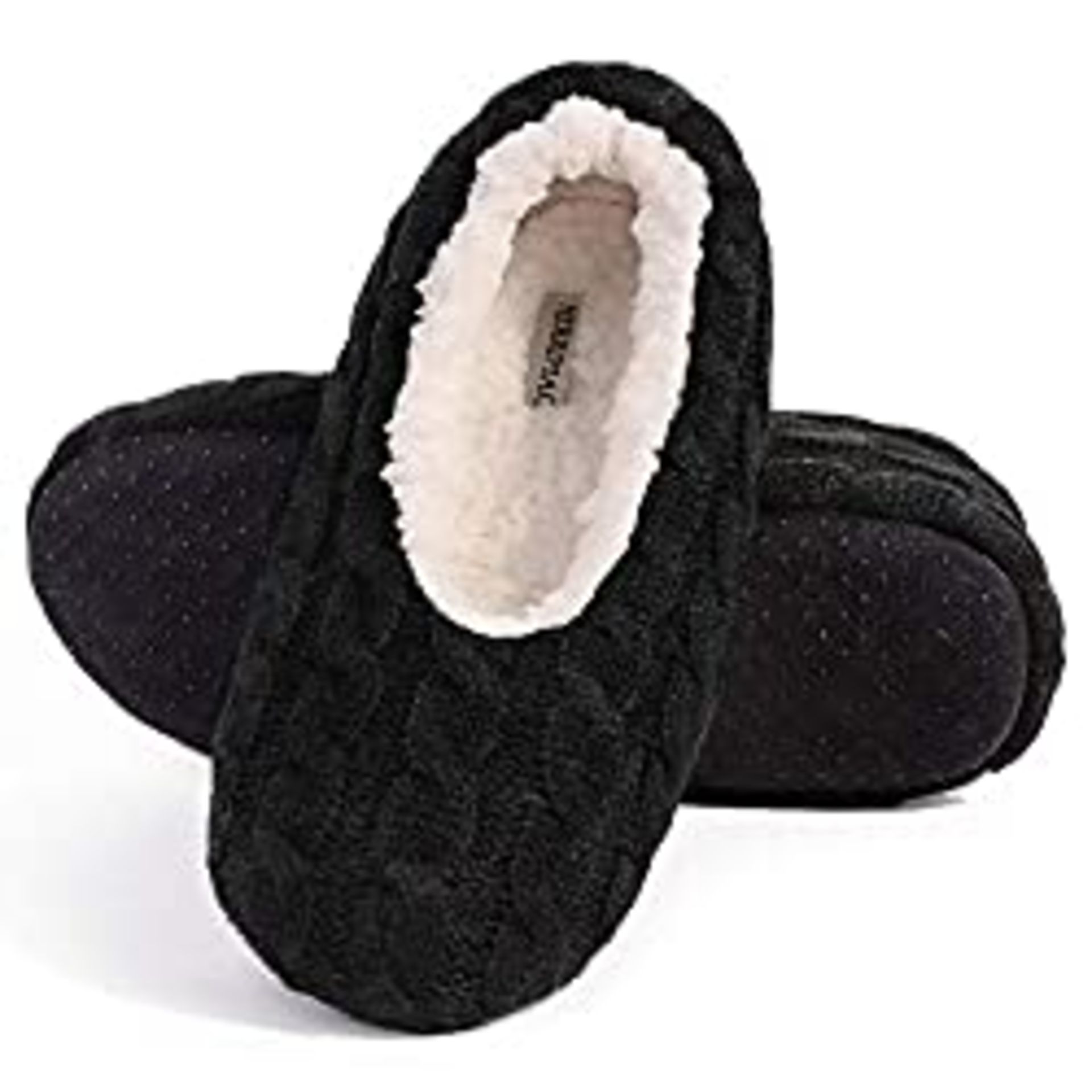 RRP £16.74 MERRIMAC Ladies' Fuzzy Cable Knit Slipper Socks Sherpa