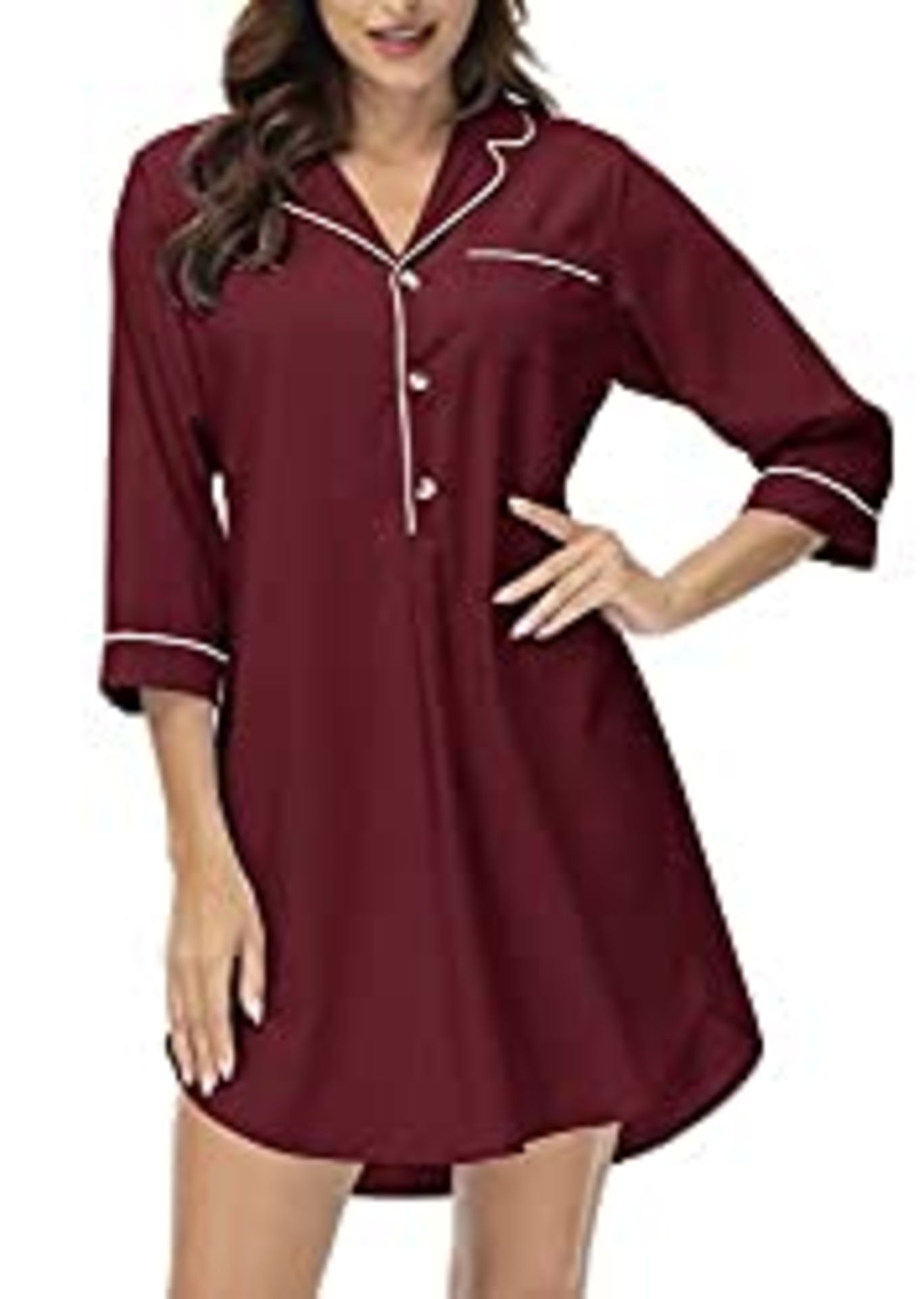 RRP £20.10 JINSHI Women's Nightdress Nightshirts Long/Short Sleeve