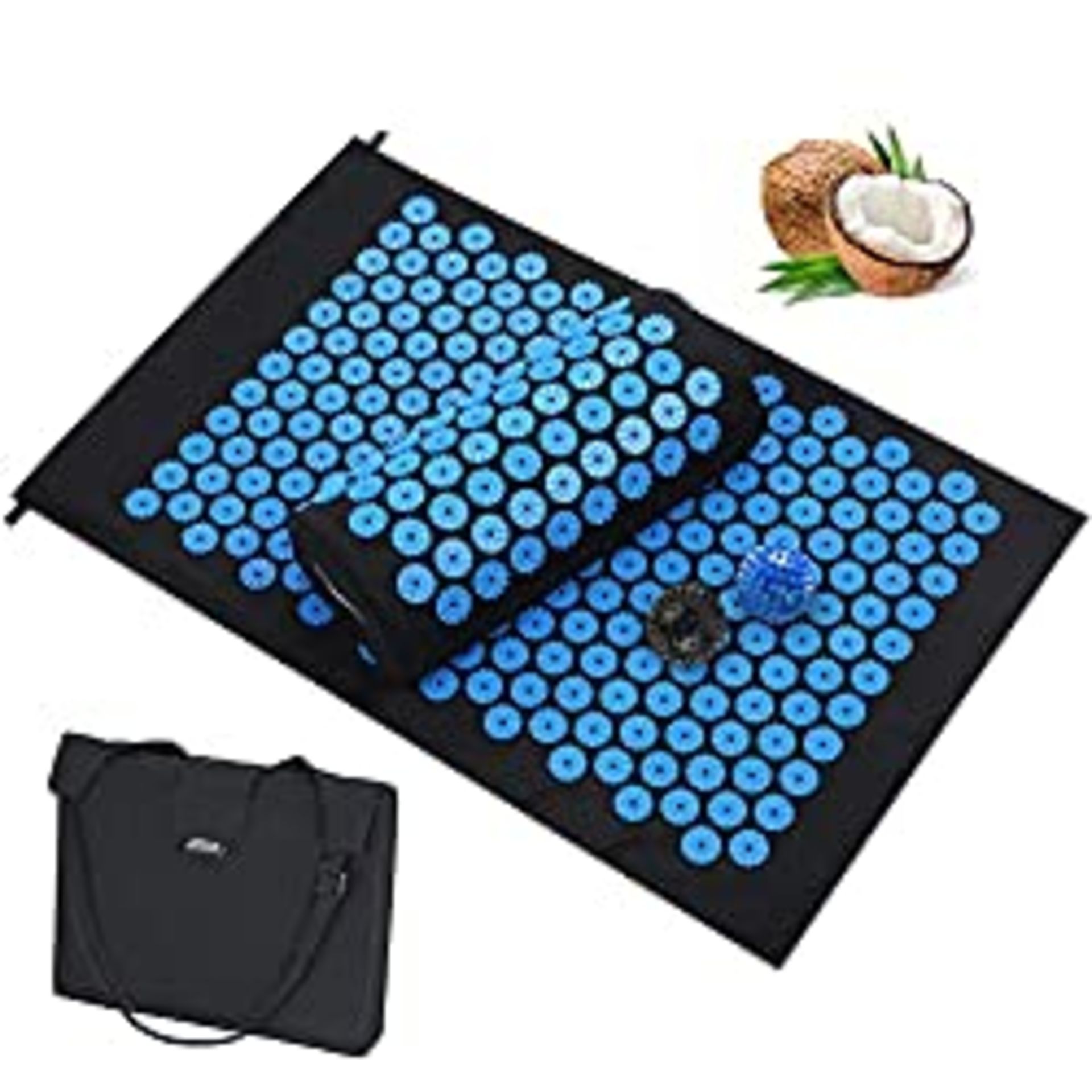RRP £30.69 Relaxyee Acupressure Mat Set with 1 Pillow and 2 Massage
