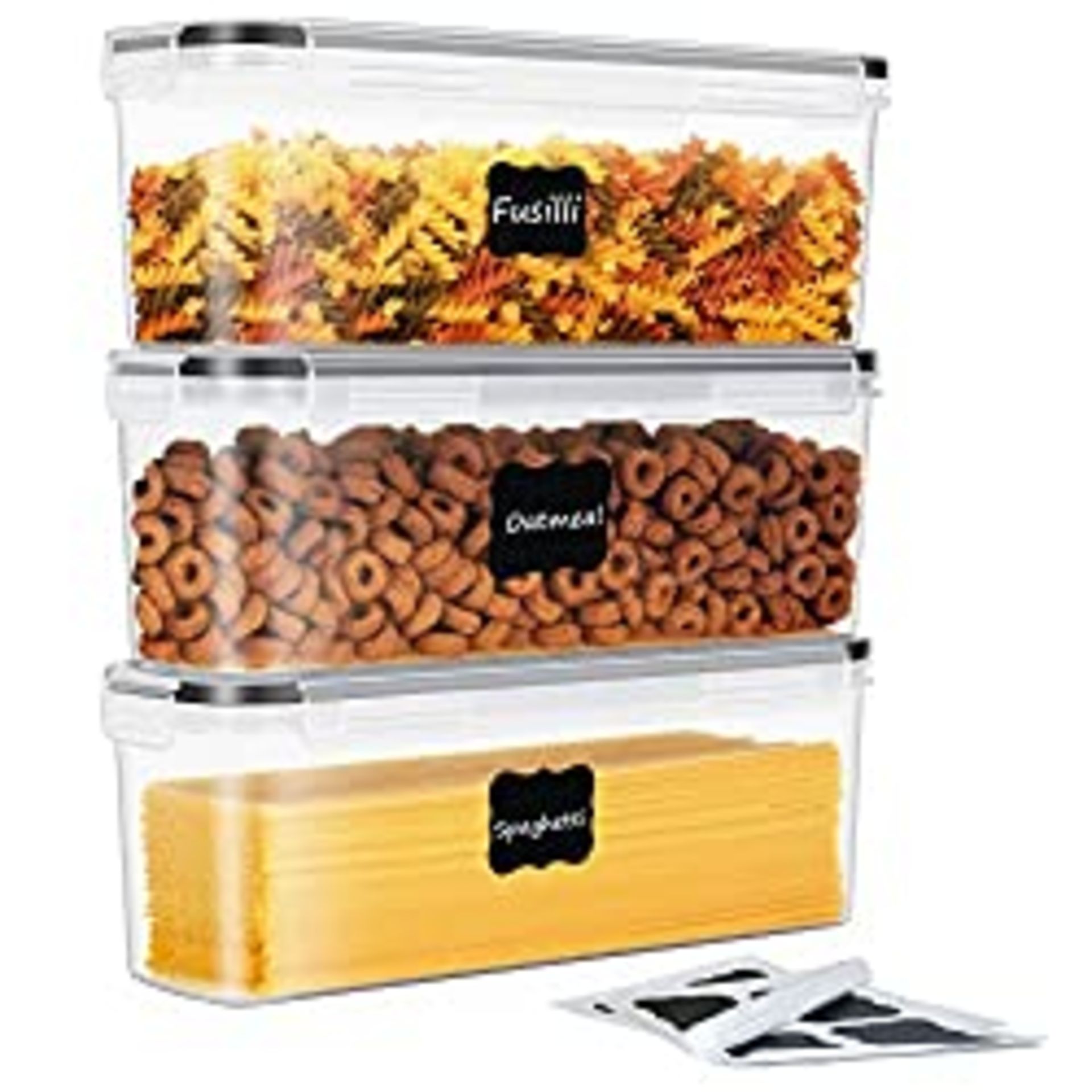 RRP £24.55 HRUISE Pasta Storage Containers 3 Pcs/Set 2.3L