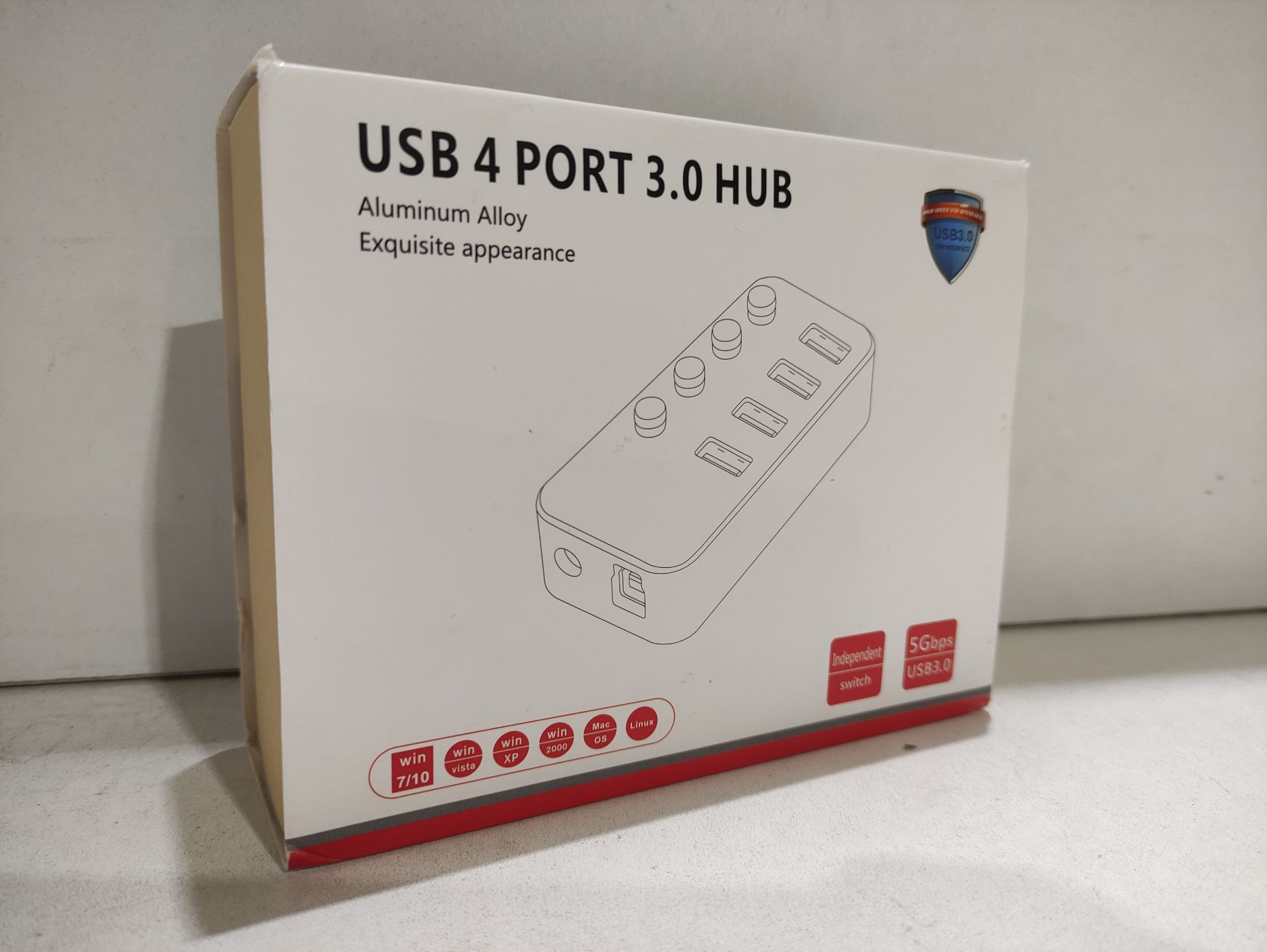 RRP £23.44 Powered USB Hub RSHTECH Aluminum 4-port USB 3.0 Hub - Image 2 of 2