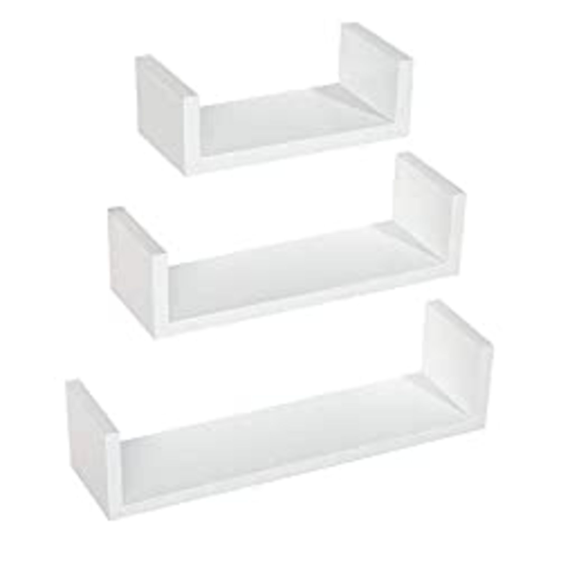 RRP £20.09 Floating Wall Shelves Decorations Set of 3 White Storage