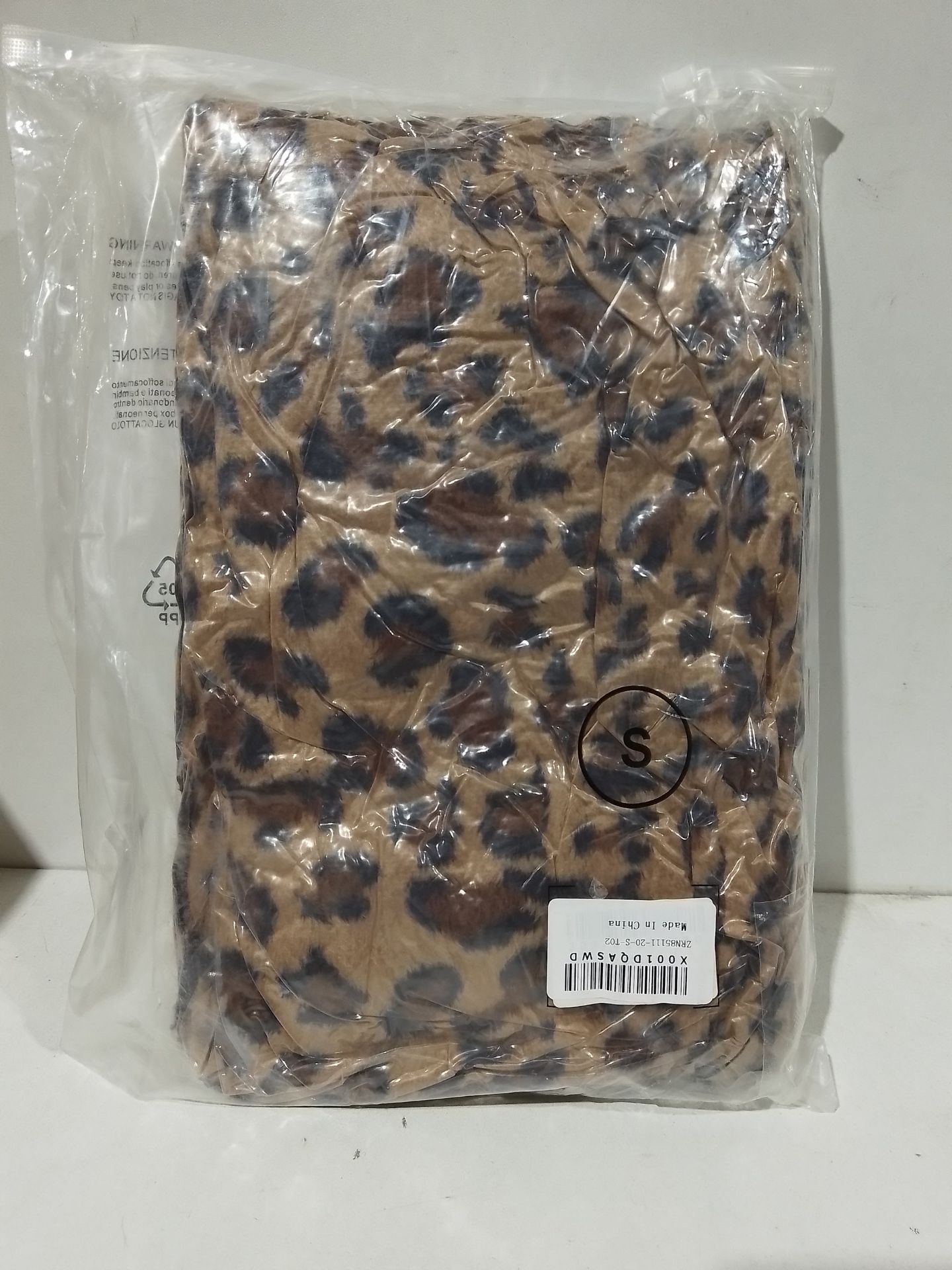 RRP £28.46 BLENCOT Women Leopard Coat Chunky Faux Fur Cardigan - Image 2 of 2