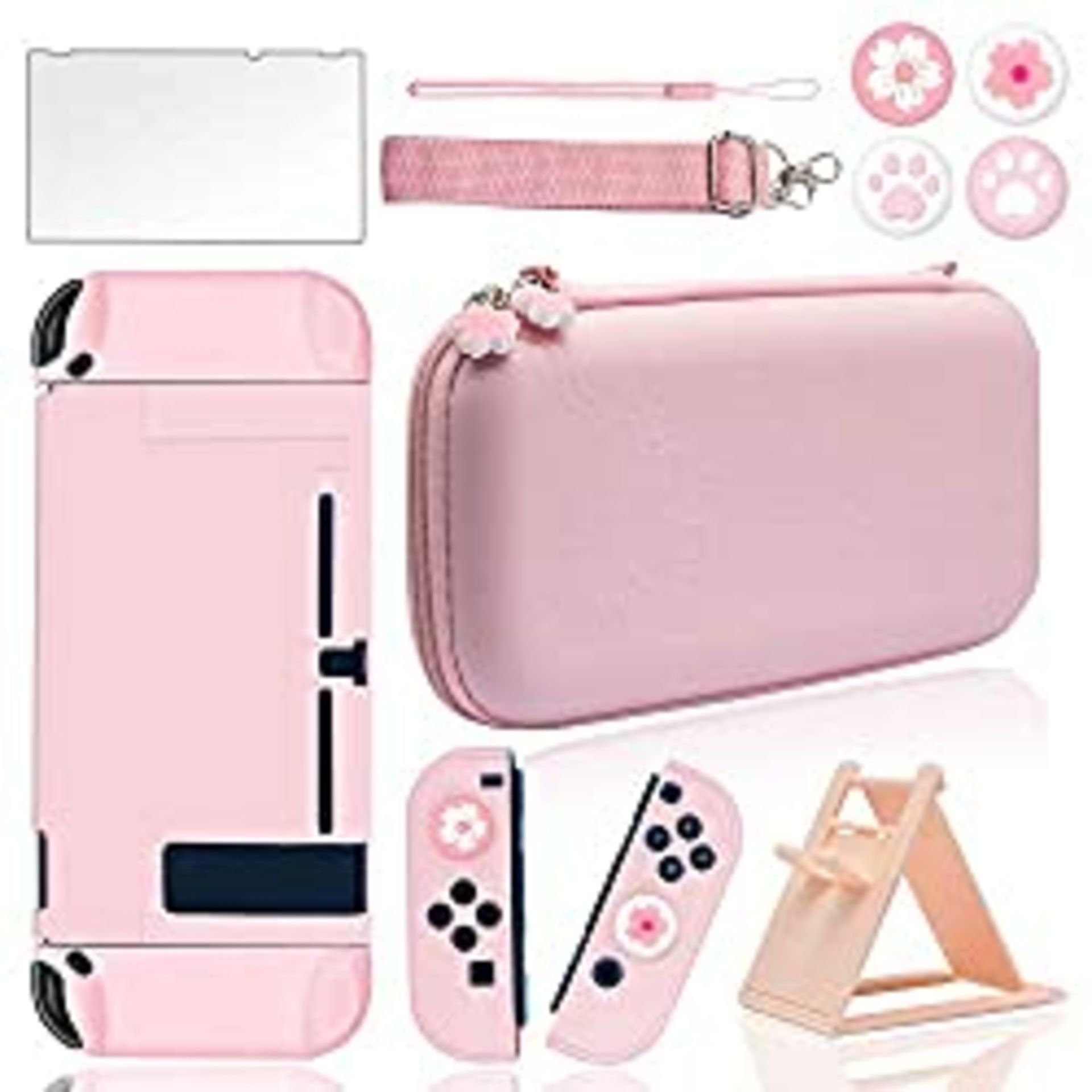 RRP £25.93 BRAND NEW STOCK BRHE Pink Carrying Case Accessories Kit for Nintendo