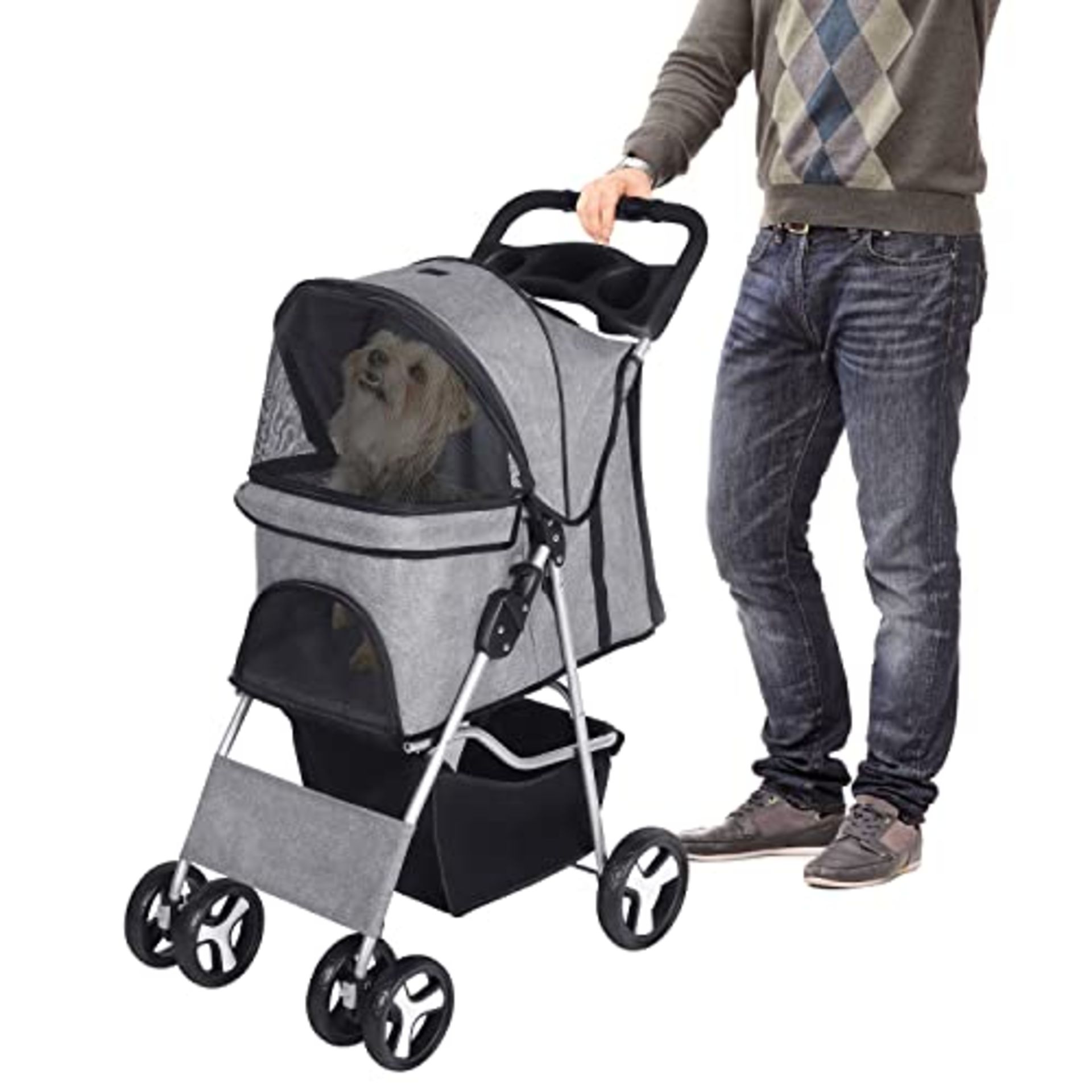 RRP £106.06 Nisorpa Pet Travel Stroller 4 Wheels Dog Pushchair