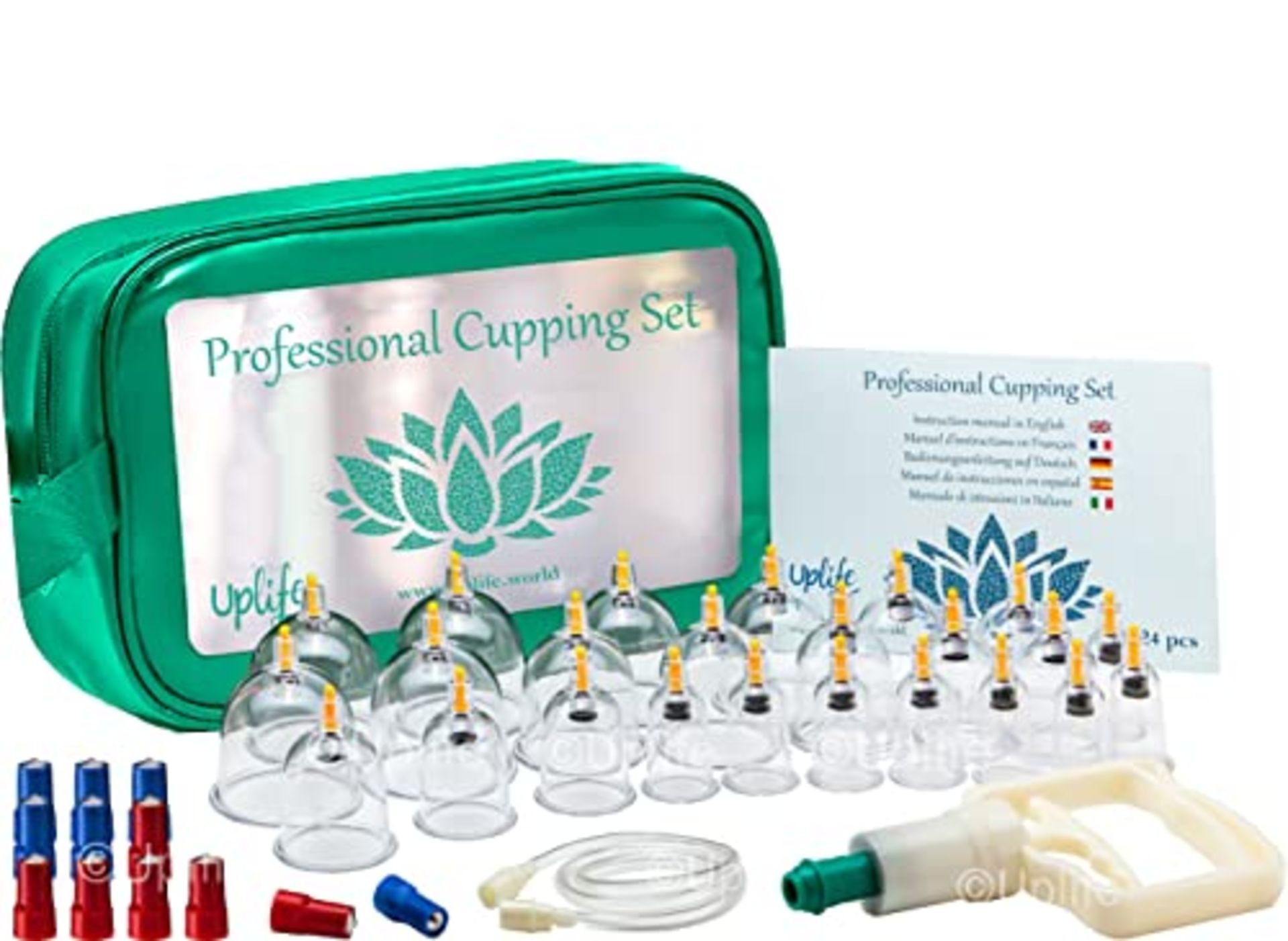 RRP £24.55 Uplife Chinese Cupping Therapy Set | 24 Vacuum Air