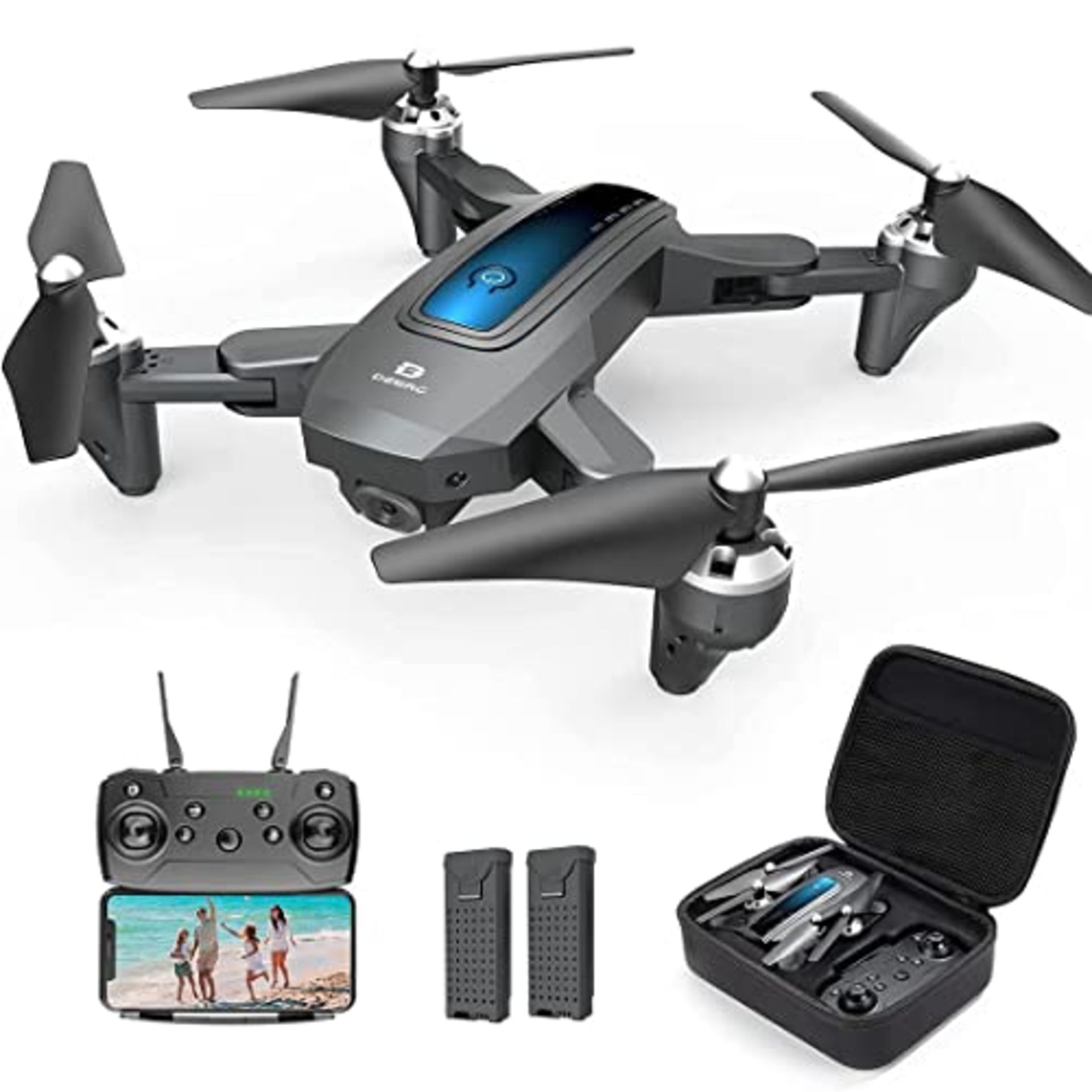 RRP £100.49 DEERC D10 Foldable Drone with Camera for Adults 2K HD FPV Live Video