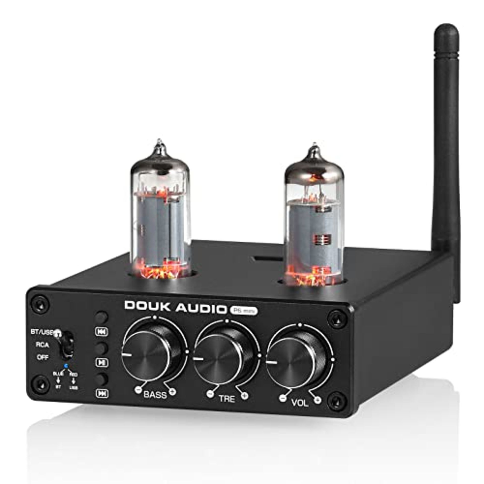 RRP £70.34 Douk Audio P6 Mini Valve Tube Preamp HiFi Bluetooth - Image 2 of 4