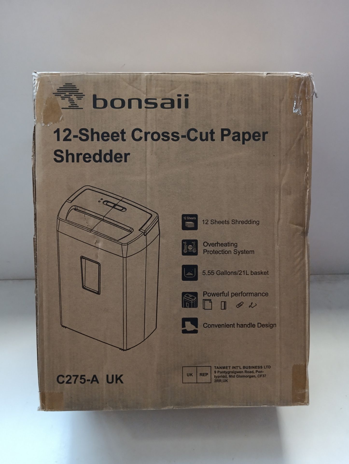 RRP £63.64 Bonsaii 12-Sheet Cross Cut Paper Shredder - Image 2 of 2