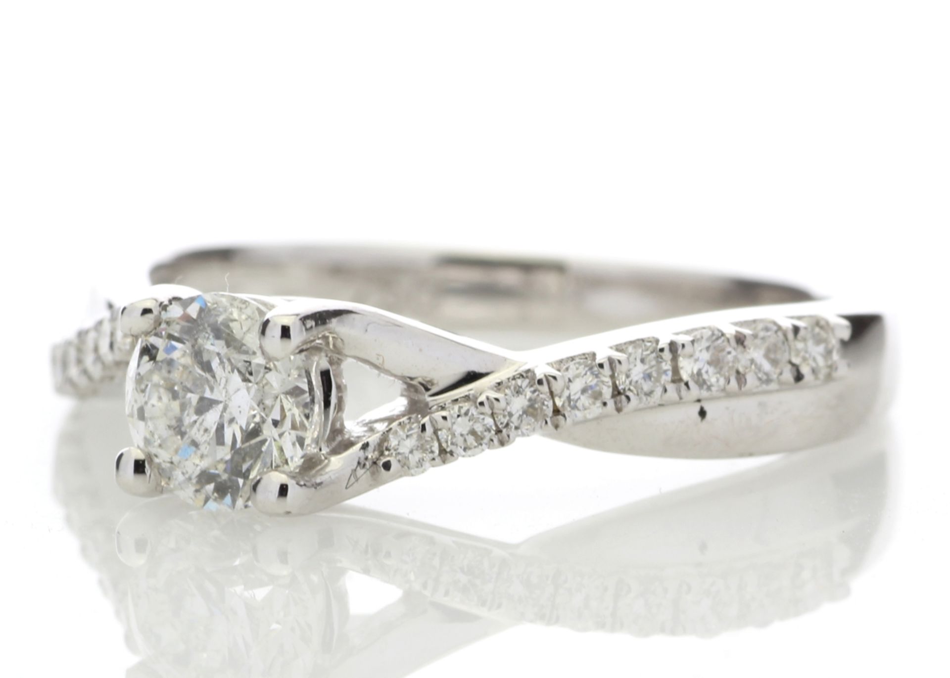 18ct White Gold Fancy Claw Set Diamond Ring 0.70 Carats - Valued By IDI £9,570.00 - A beautiful - Image 4 of 5