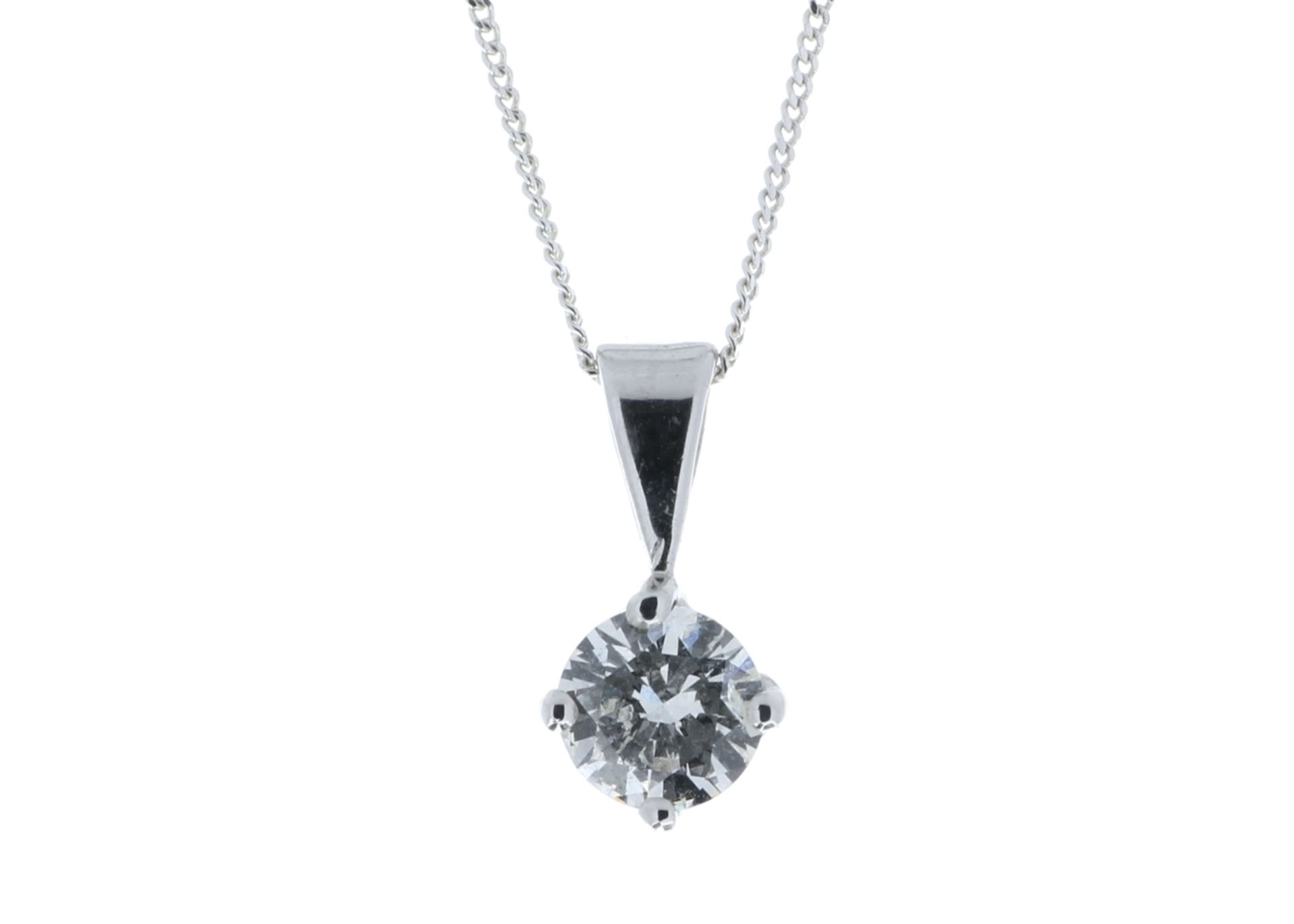 18ct White Gold Diamond Pendant 0.70 Carats - Valued By GIE £11,890.00 - One round brilliant cut