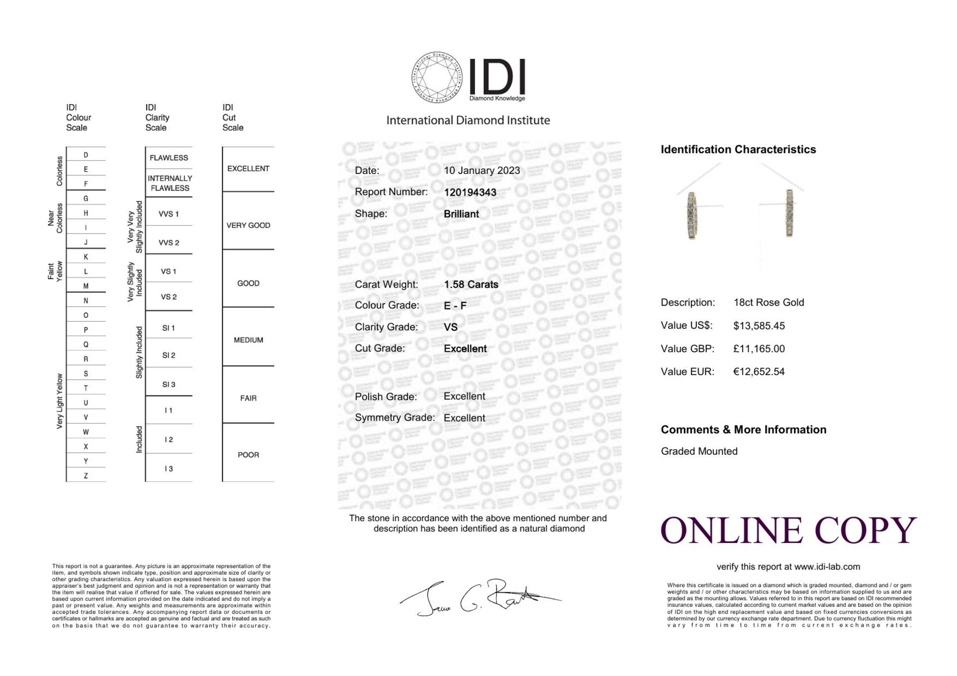 18ct Yellow Gold Tennis Diamond Bracelet 2.66 Carats - Valued By IDI £18,860.00 - Sixty five round - Image 6 of 6