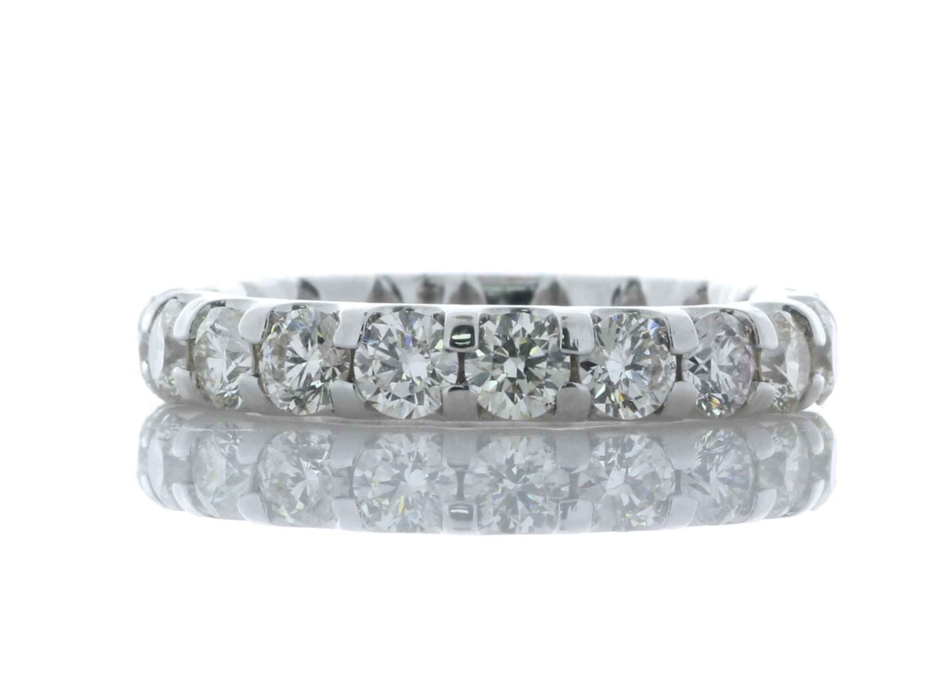 Platinum Claw Set Semi Eternity Diamond Ring 0.45 Carats - Valued By GIE £7,915.00 - Seventeen round