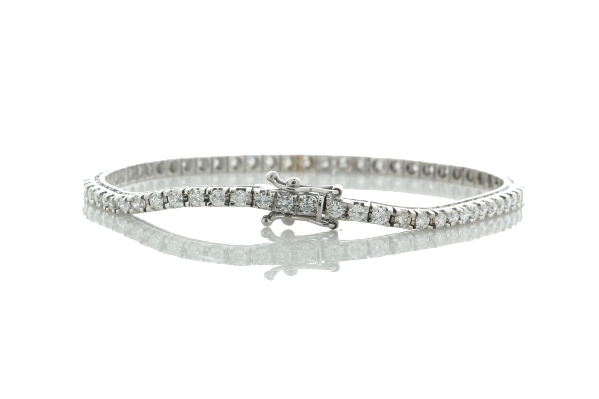 18ct White Gold Tennis Diamond Bracelet 8.65 Carats - Valued By IDI £46,110.00 - Forty six round - Image 3 of 5