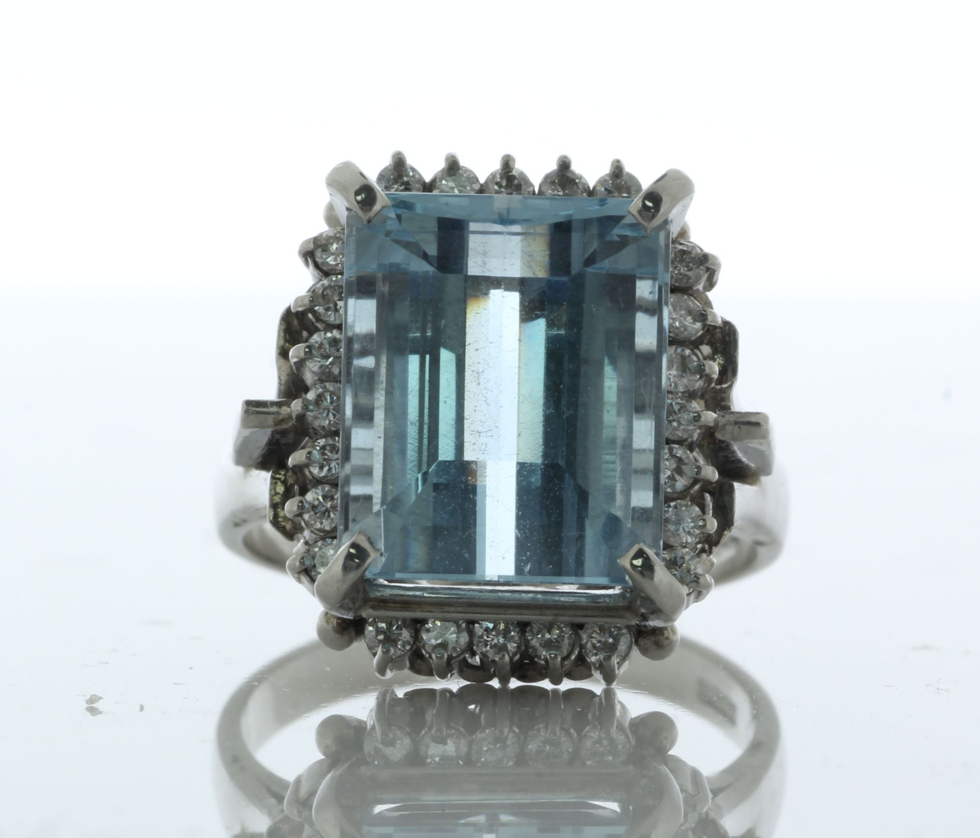 Platinum Emerald Cluster Claw Set Diamond Ring (S1.34) 1.43 Carats - Valued By GIE £9,810.00 - An