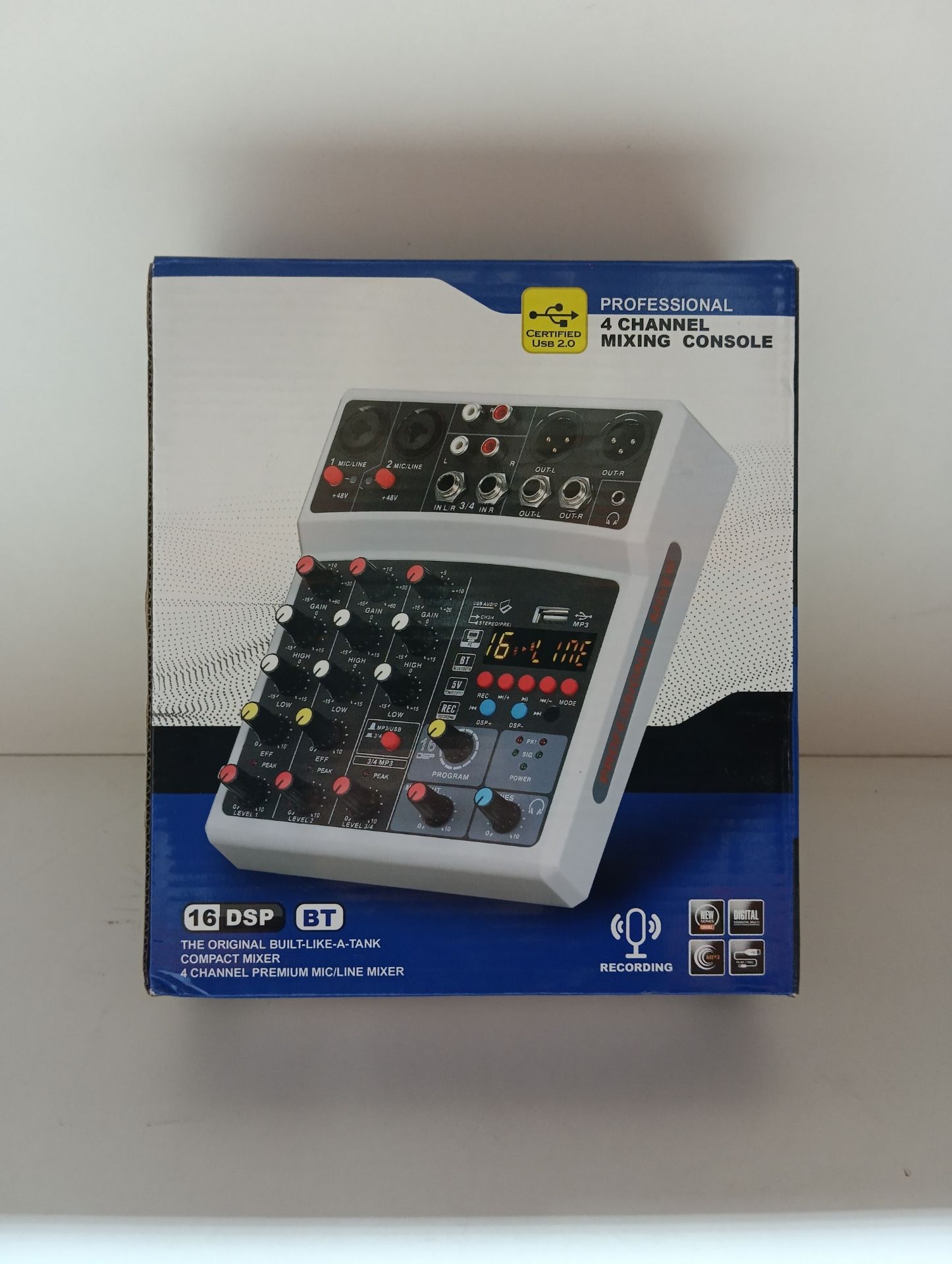 RRP £51.54 BOMGE 4 channel 16 DSP Echo dj audio sound mixer interface - Image 2 of 2
