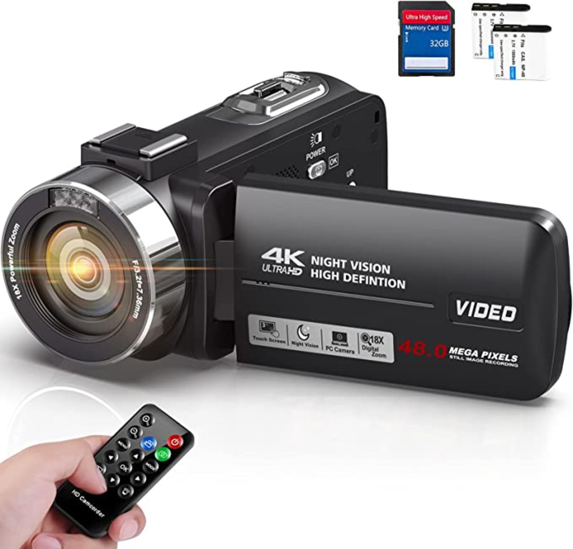 RRP £156.20 YinFun Camcorder 4K Video Camera 48MP WIFI Digital