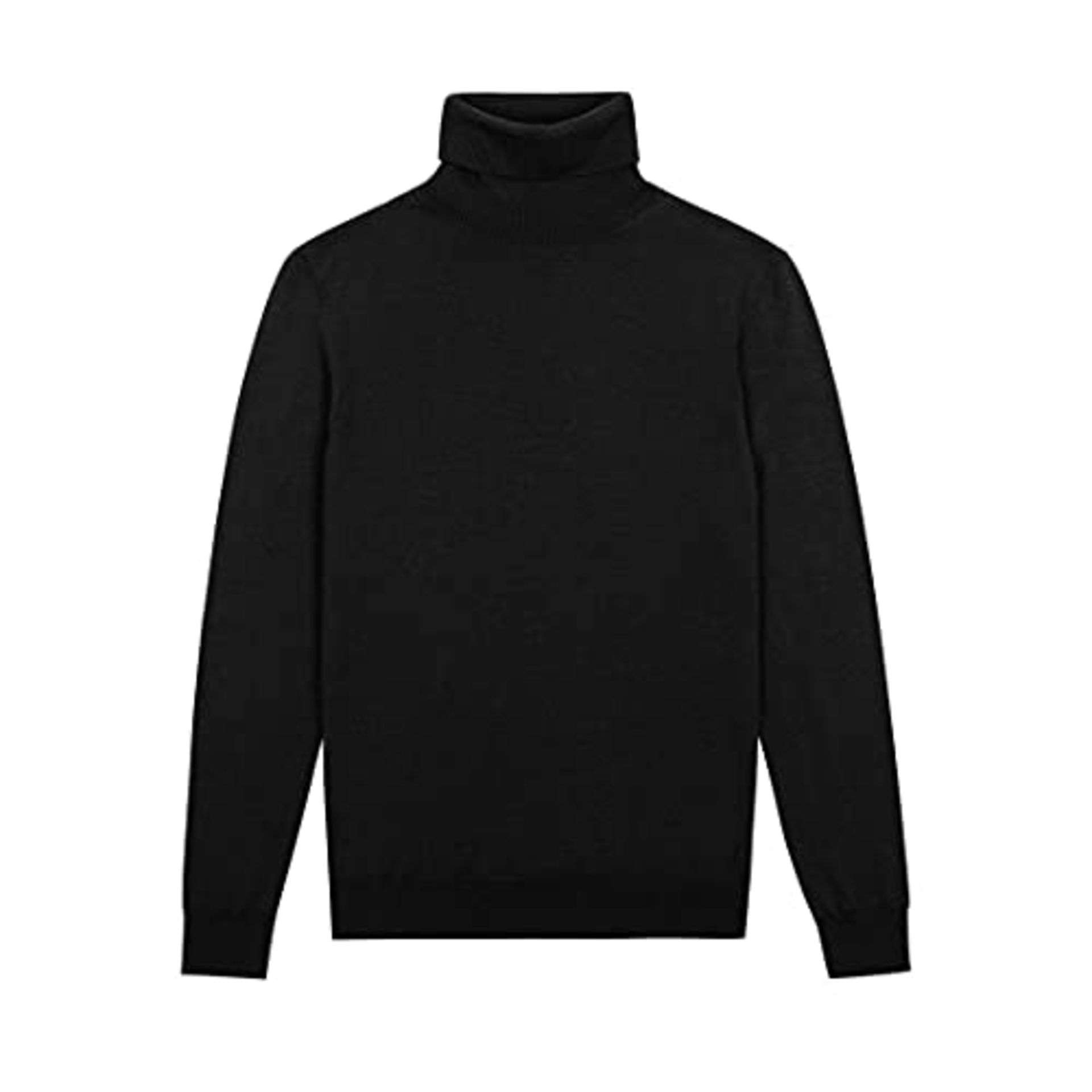 RRP £49.47 Krumba Women Wool Turtleneck Long Sleeve Lightweight Pullover Sweater Black S