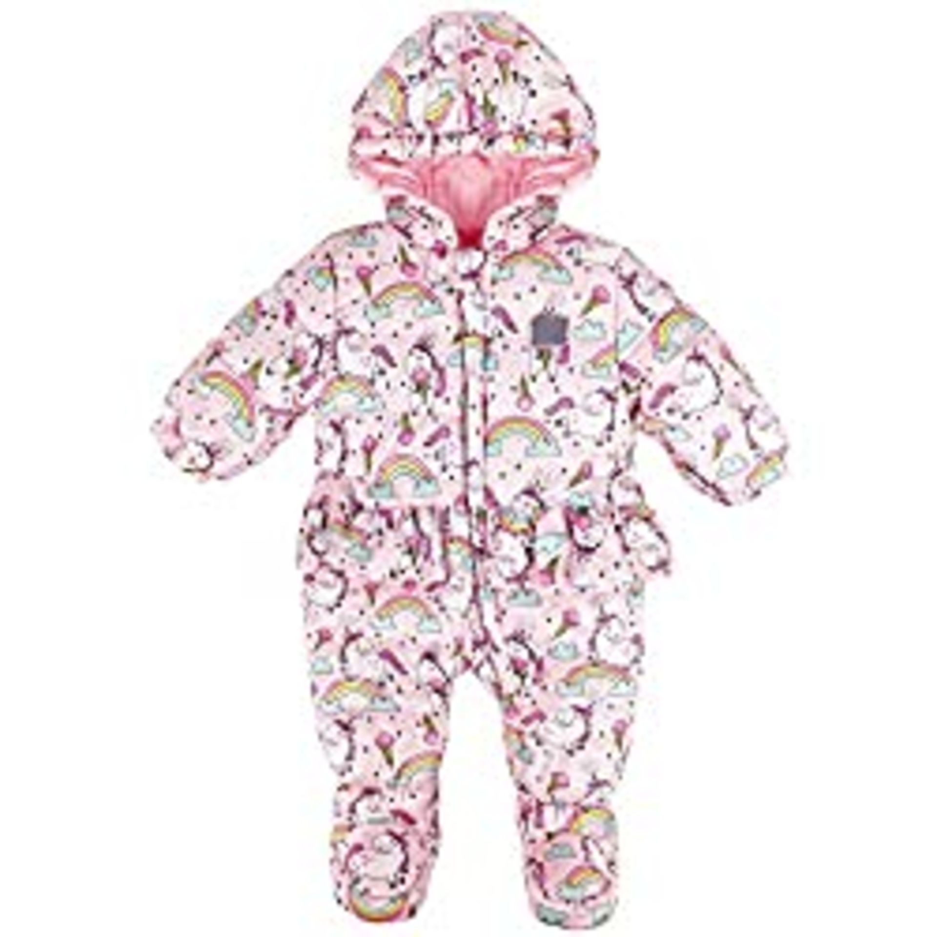 RRP £28.66 BRAND NEW STOCK Baby Girls Snowsuit Romper Winter Infant Hooded Jumpsuit