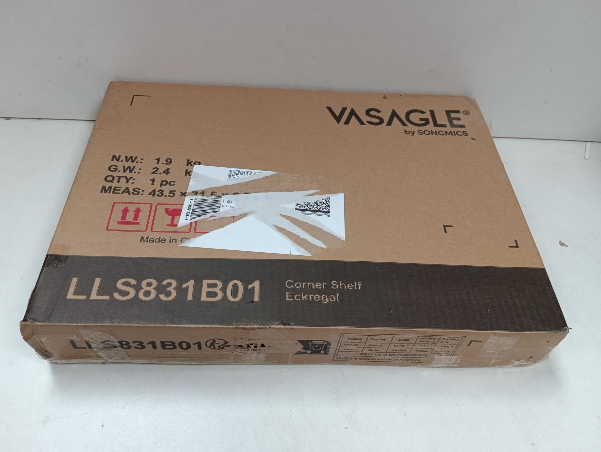 RRP £24.48 VASAGLE Corner Shelves - Image 2 of 2