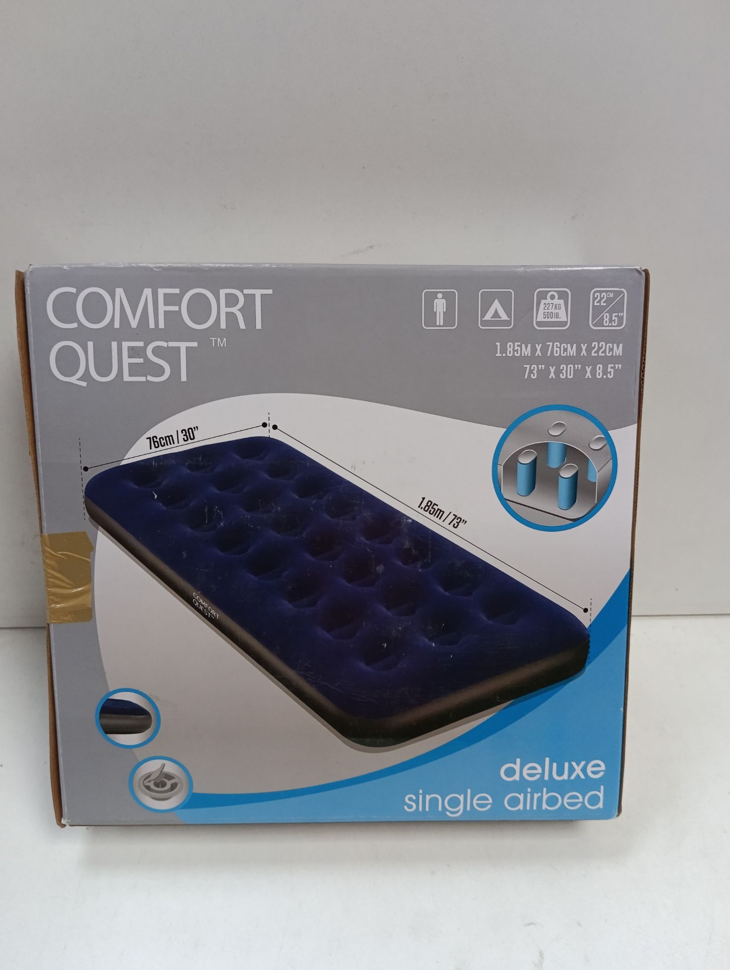 RRP £20.65 Comfort Quest Single 449755 Inflatable Blow Up Camping Mattress Guest Air Bed - Image 2 of 2