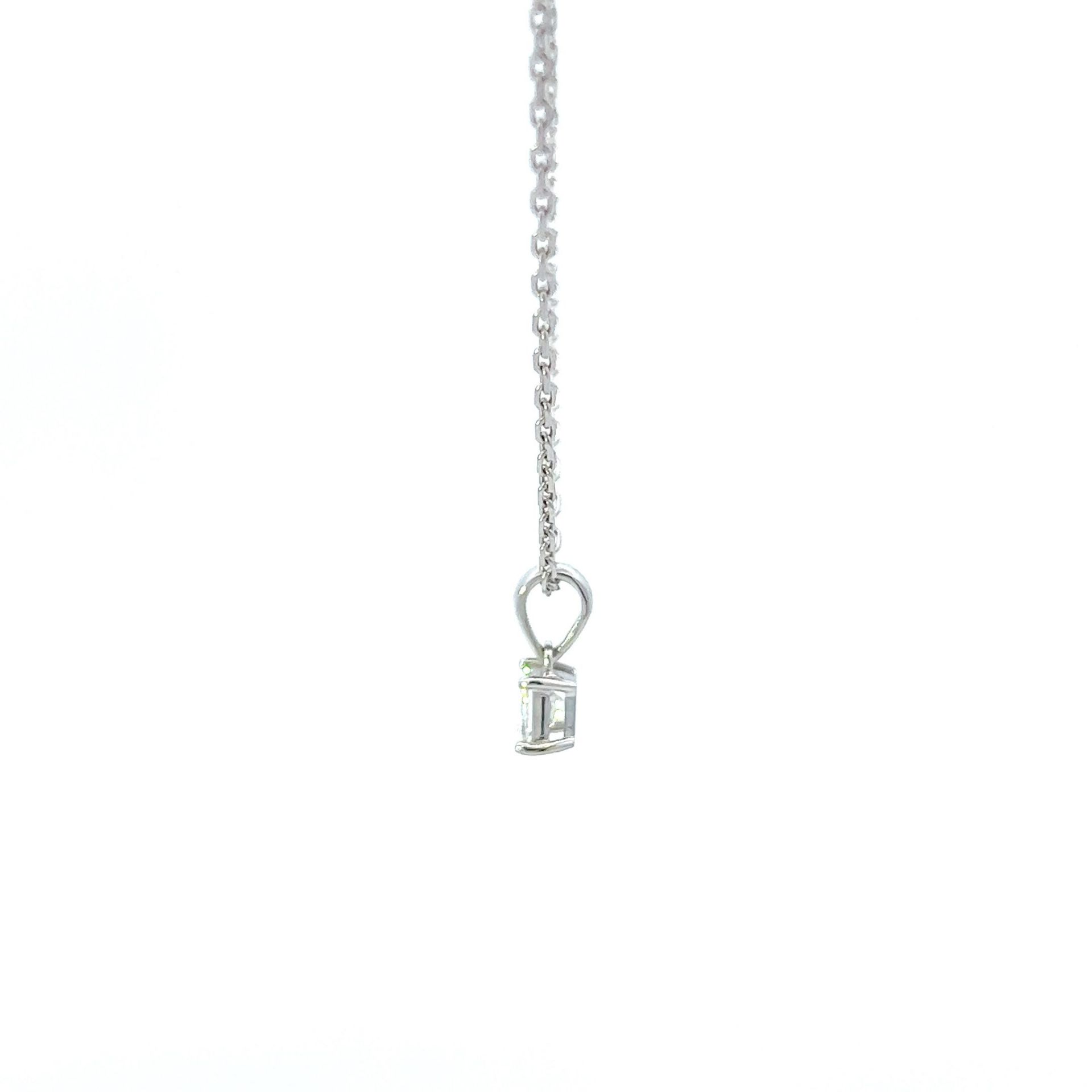 RRP-£5750.00 18K WHITE GOLD PENDENT AND CHAIN, SET WITH ONE NATURAL PRINCESS CUT DIAMOND, DIAMOND WE - Image 2 of 3