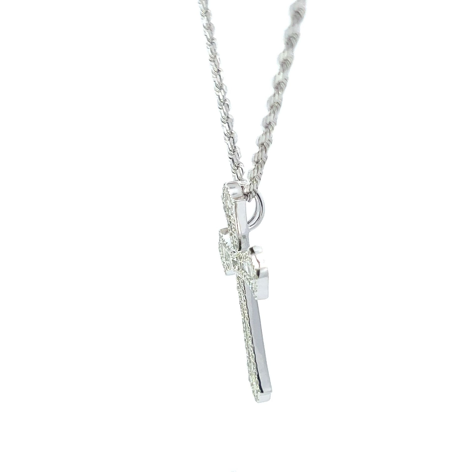 RRP-£6800.00 18K WHITE GOLD PENDENT SET WITH ONE HUNDRED AND NINETEEN ROUND BRILLIANT & BAGUETTE CUT - Image 4 of 4