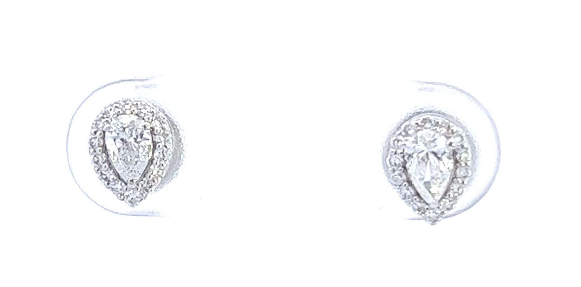 RRP-£3750.00 18K WHITE GOLD DIAMOND EARRINGS,SET WITH PEAR AND ROUND CUT DIAMONDS, TOTAL DIAMOND WEI