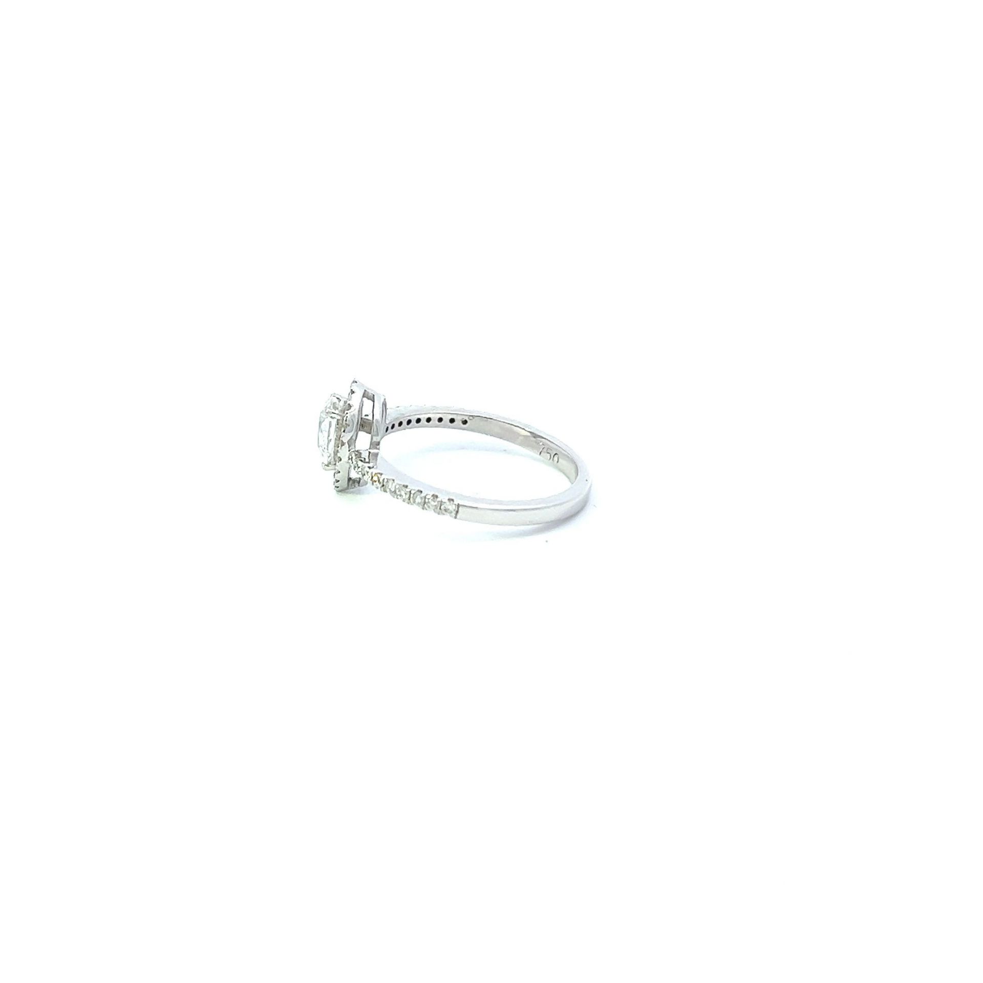 RRP-£7250.00 18K WHITE GOLD LADIES DIAMOND RING, SET WITH ONE 0.70CT PEAR SHAPED CENTER STONE, WITH - Image 2 of 3