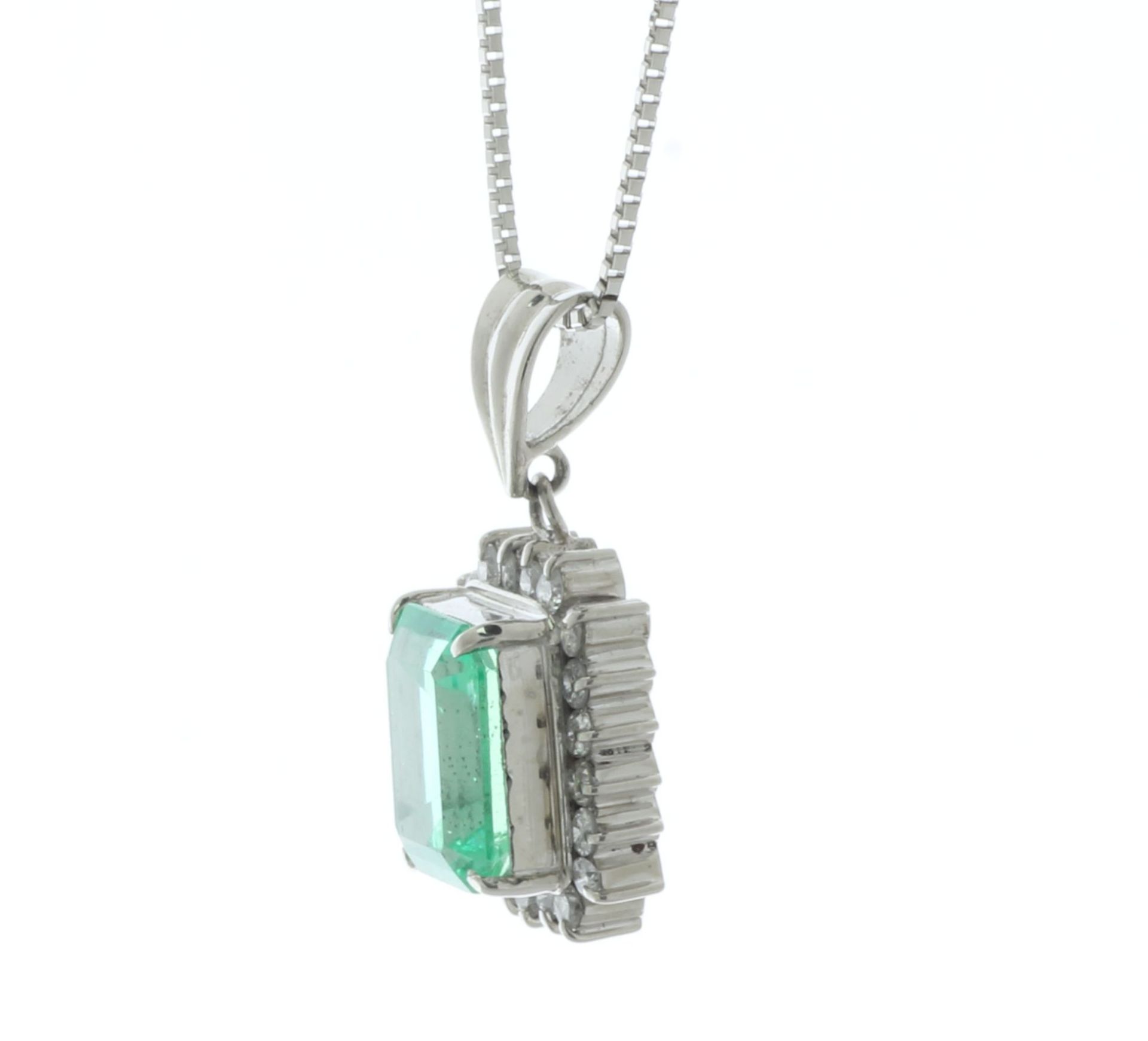 Platinum Diamond And Emerald Pendant (E1.80) 0.24 Carats - Valued By IDI £28,470.00 - A sparkling - Image 3 of 5