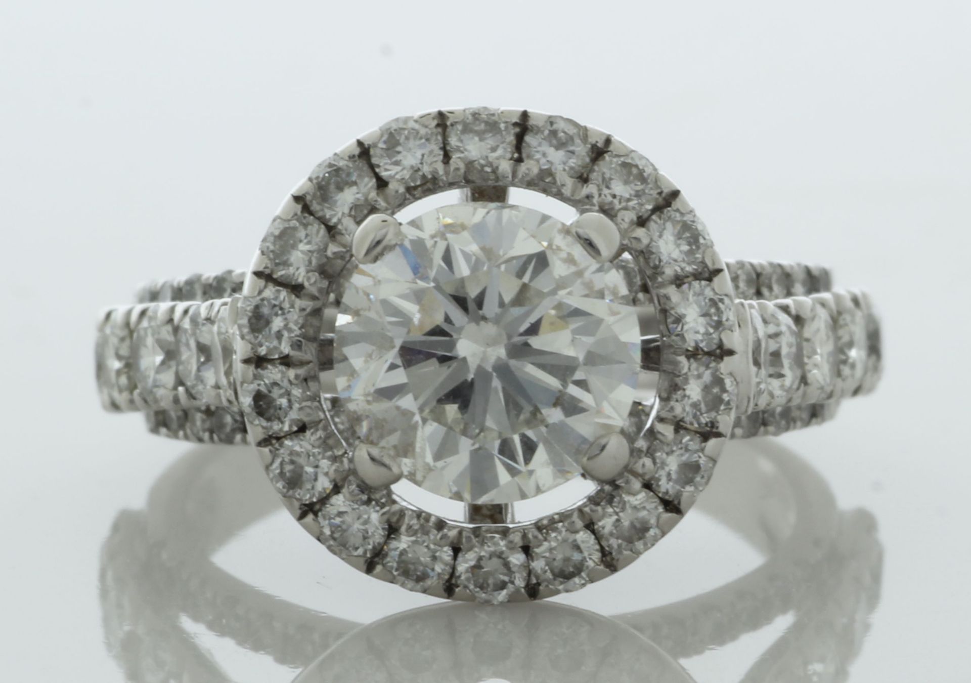 18ct White Gold Single Stone With Halo Setting Ring (2.00) 3.12 Carats - Valued By GIE £128,480.00 -