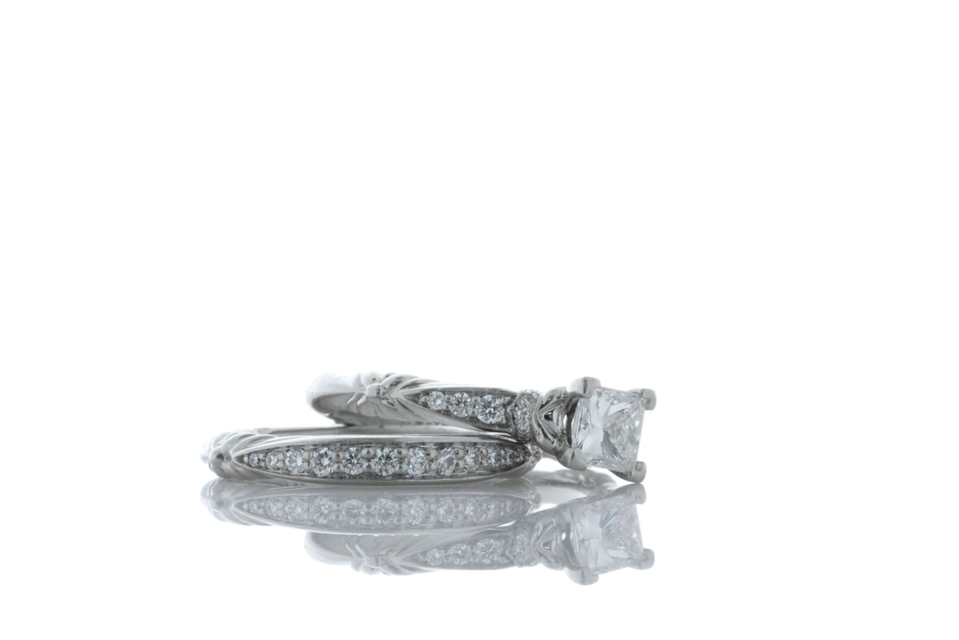 Platinum Matching Bridal Set Gia E Vs2 (0.76) 1.11 Carats - Valued By GIE £34,210.00 - One beautiful - Image 5 of 6