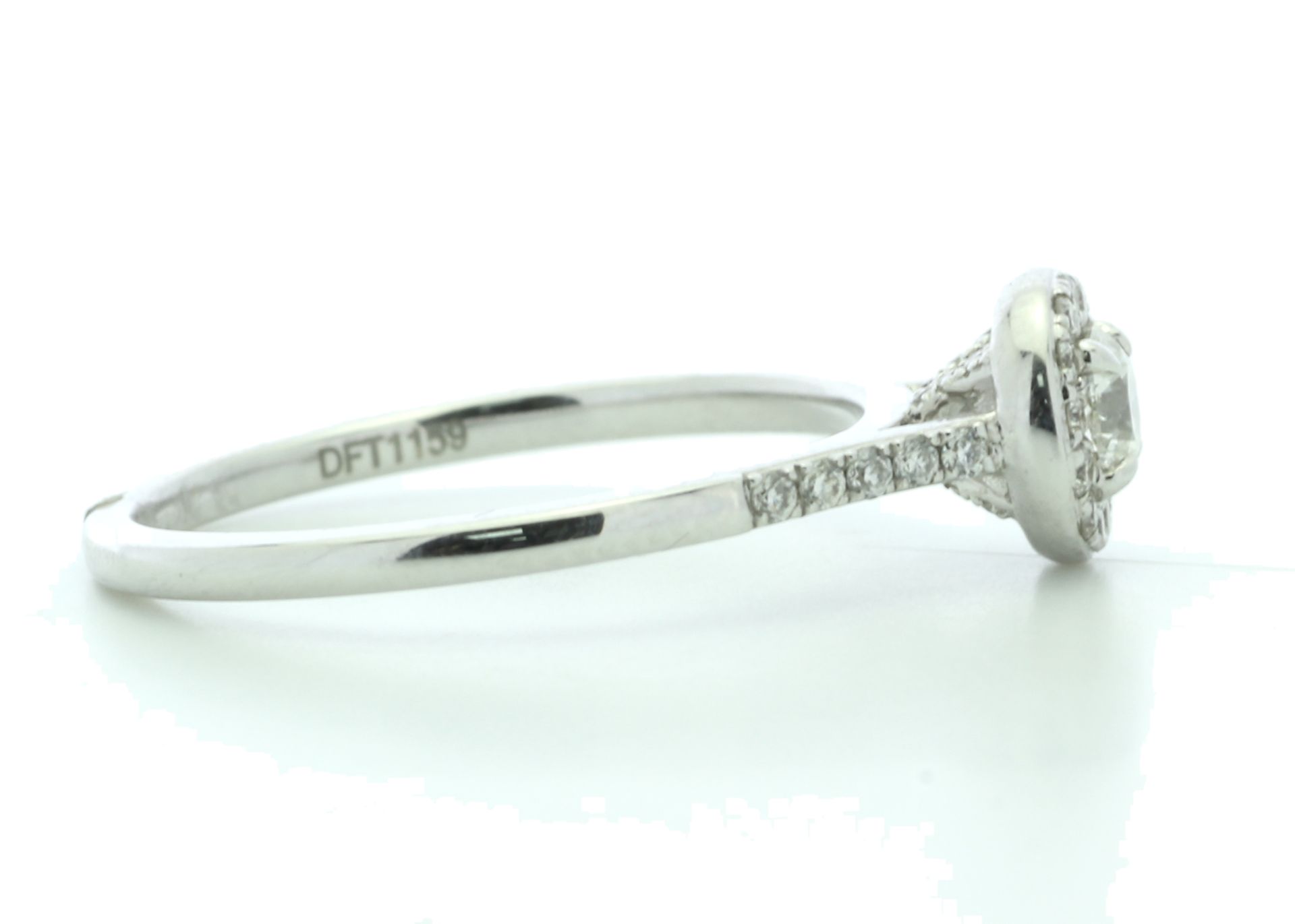 18ct White Gold Halo Set Diamond Ring 0.38 Carats - Valued By IDI £5,345.00 - A sparkling natural - Image 4 of 5