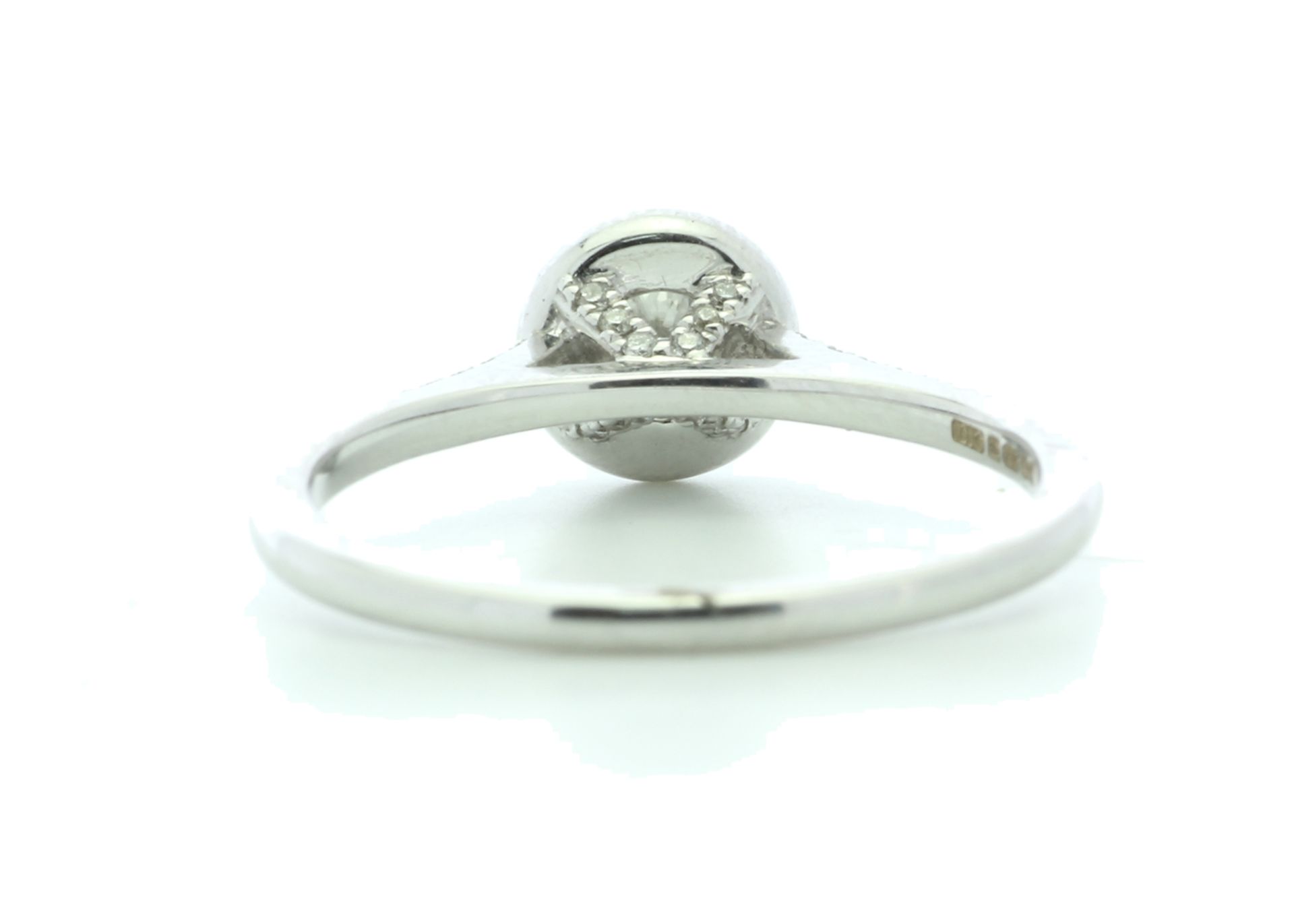 18ct White Gold Halo Set Diamond Ring 0.38 Carats - Valued By IDI £5,345.00 - A sparkling natural - Image 3 of 5