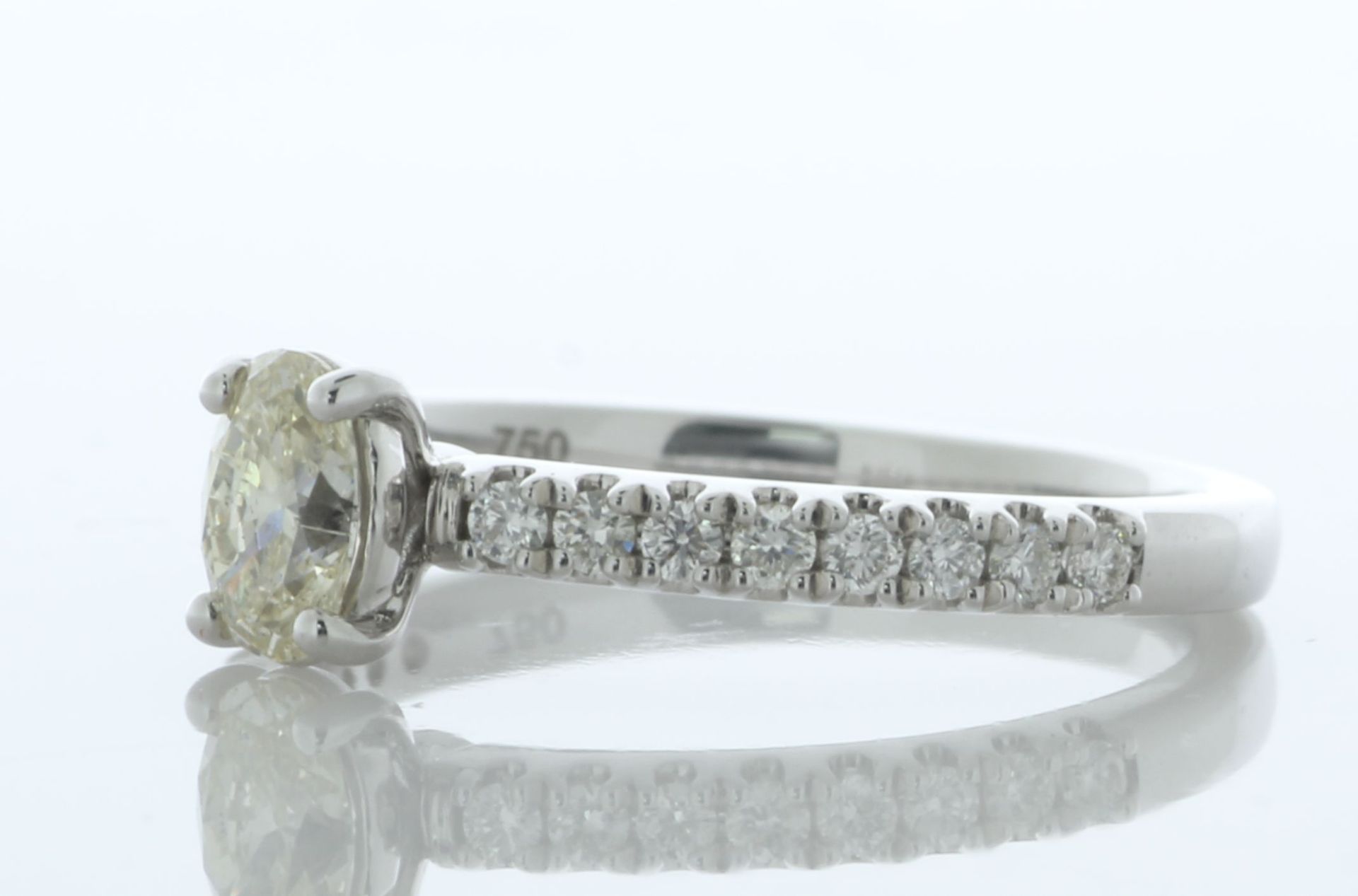 18ct White Gold Single Stone Oval Cut Diamond Ring (0.42) 0.67 Carats - Valued By IDI £7,870.00 - - Image 2 of 6