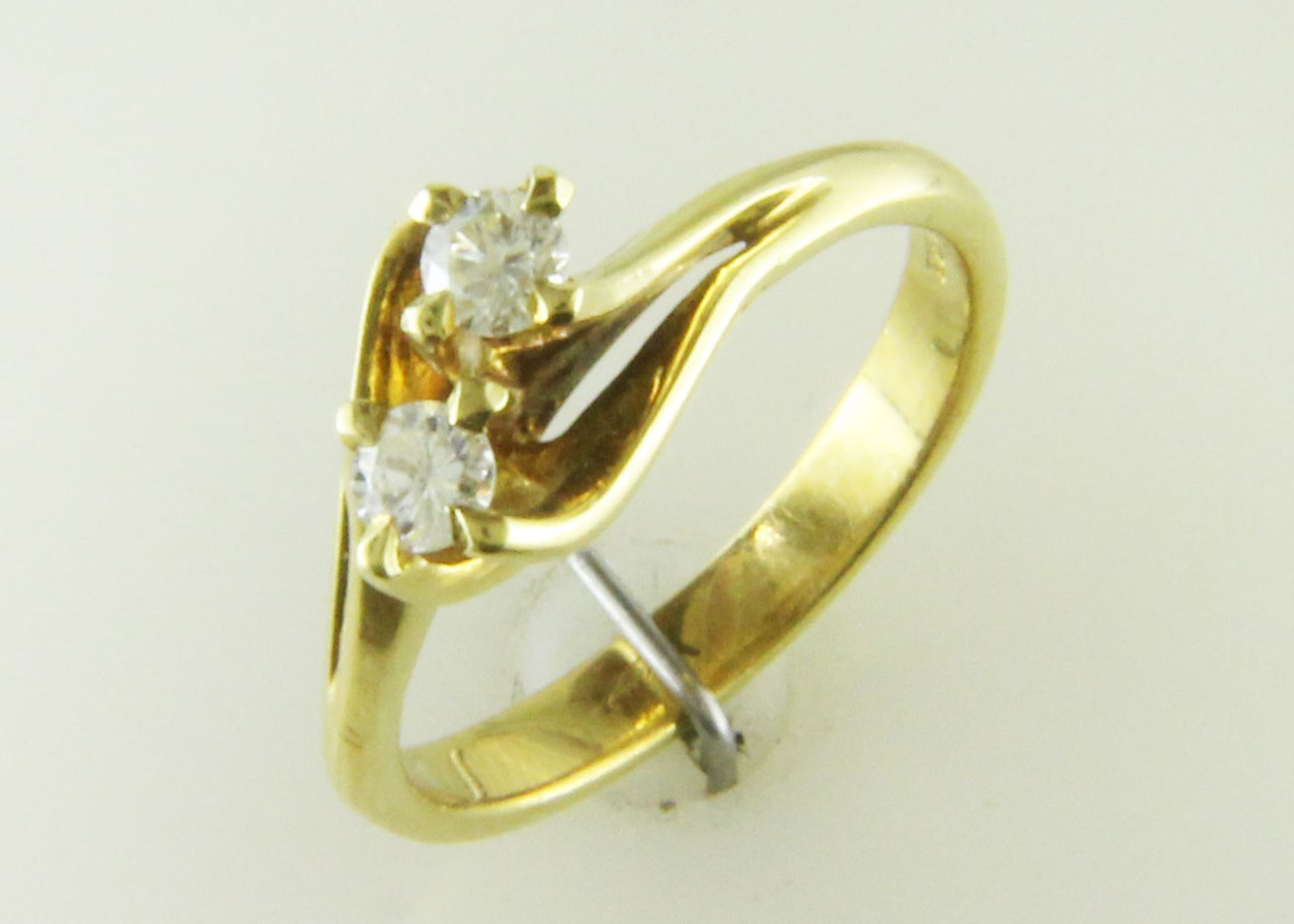 18ct Two Stone Cross Over Claw Set Diamond Ring 0.47 Carats - Valued By GIE £11,955.00 - Two round - Image 6 of 8