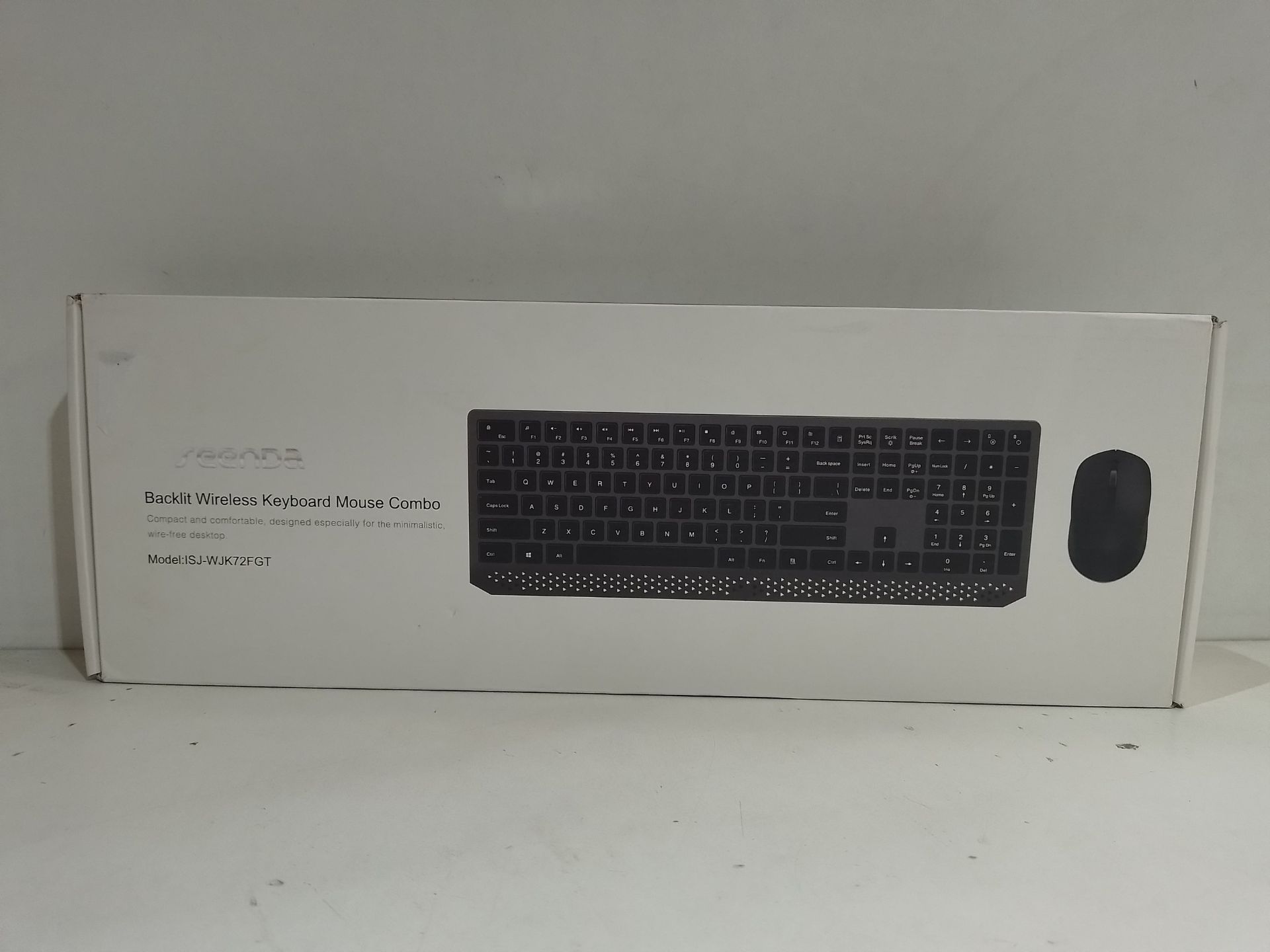 RRP £35.72 2.4G Wireless USB Keyboard and Mouse Backlit UK Layout - Image 2 of 2