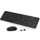 RRP £22.32 seenda Wireless Keyboard and Mouse Combo with 2-in-1 Type C and USB A Dongle