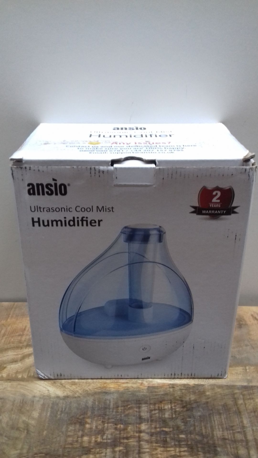 RRP £39.05 ANSIO Humidifier for Bedroom 1500ml Cool Mist Air - Image 2 of 2