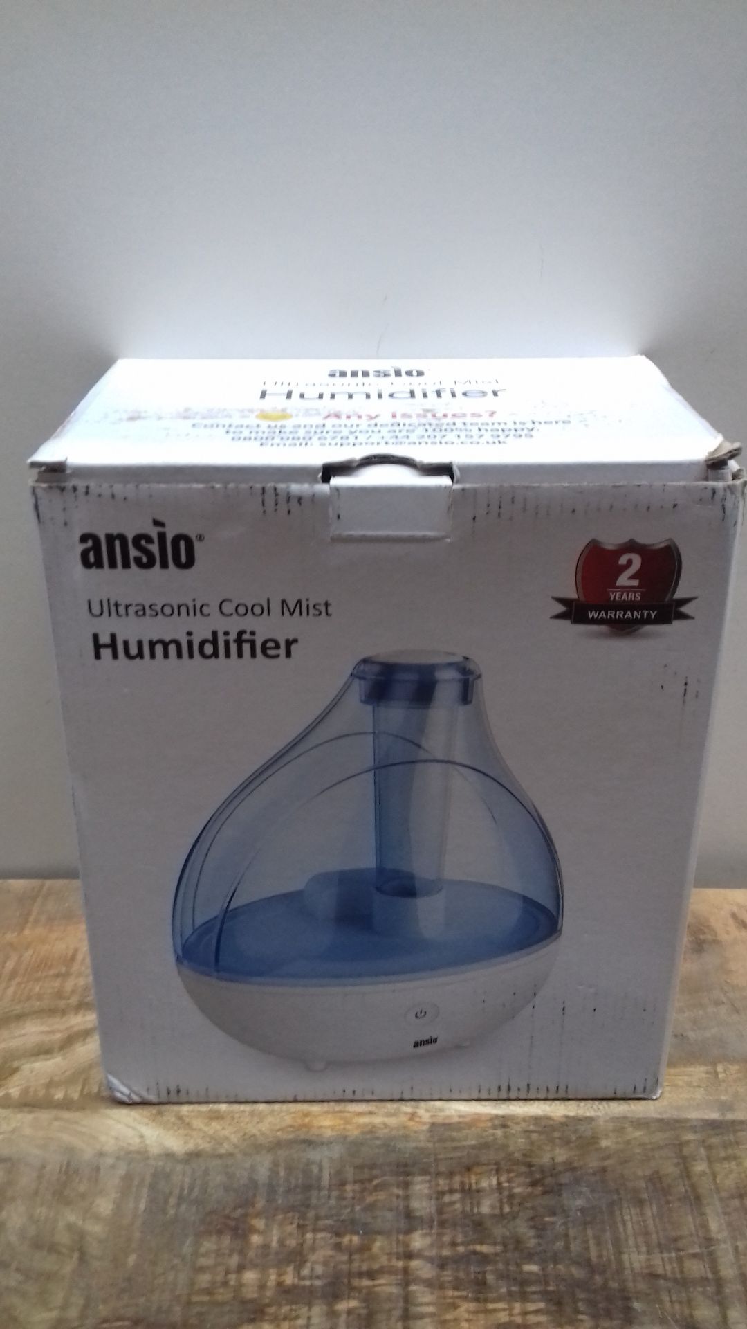 RRP £39.05 ANSIO Humidifier for Bedroom 1500ml Cool Mist Air - Image 2 of 2