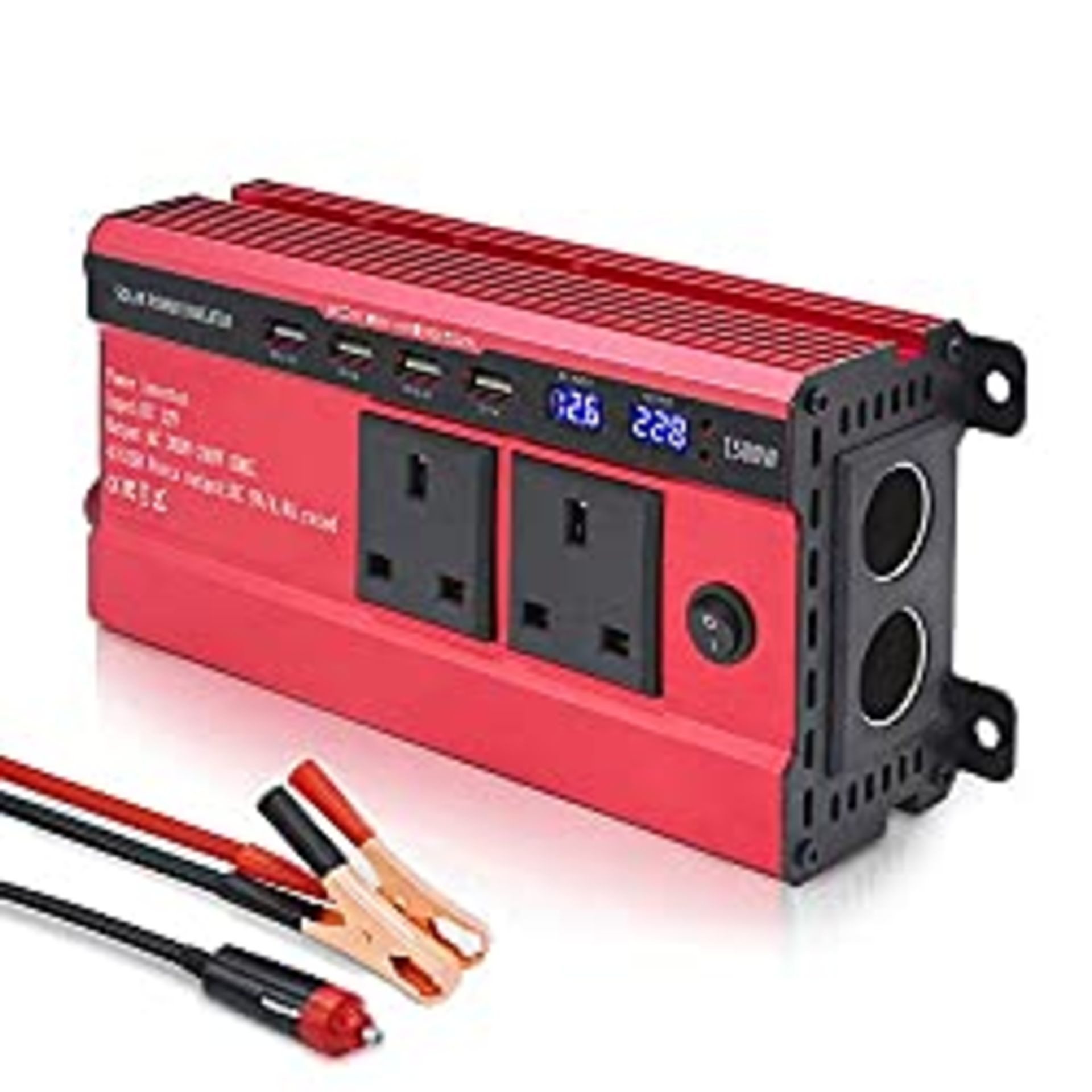 RRP £54.70 LVYUAN 1500W Power Inverter 12V to 240V AC Car Converter