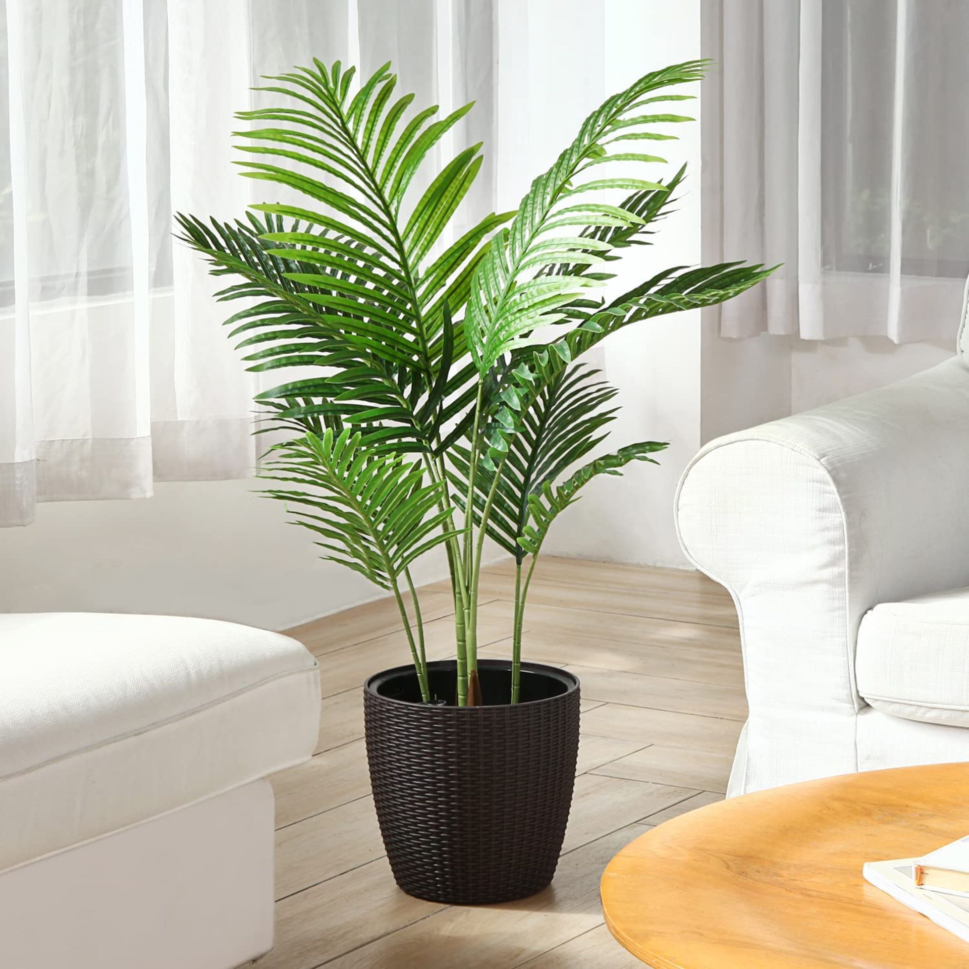 RRP £62.56 CROSOFMI Artificial Areca Palm Plant 130cm Fake Palm