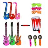 RRP £15.62 Inflatable Rock Star Toy Set Party Props - 3 Inflatable Guitar