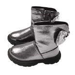 RRP £13.39 Forever Young Girls Shiny Ankle Boots Flat Casual Kids Fashion Shoes Size 9-3
