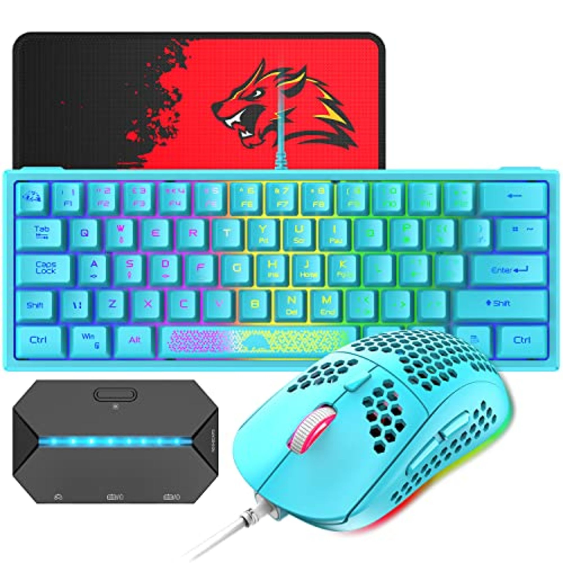 RRP £45.45 60% Compact Wired Gaming Keyboard and Mouse Set