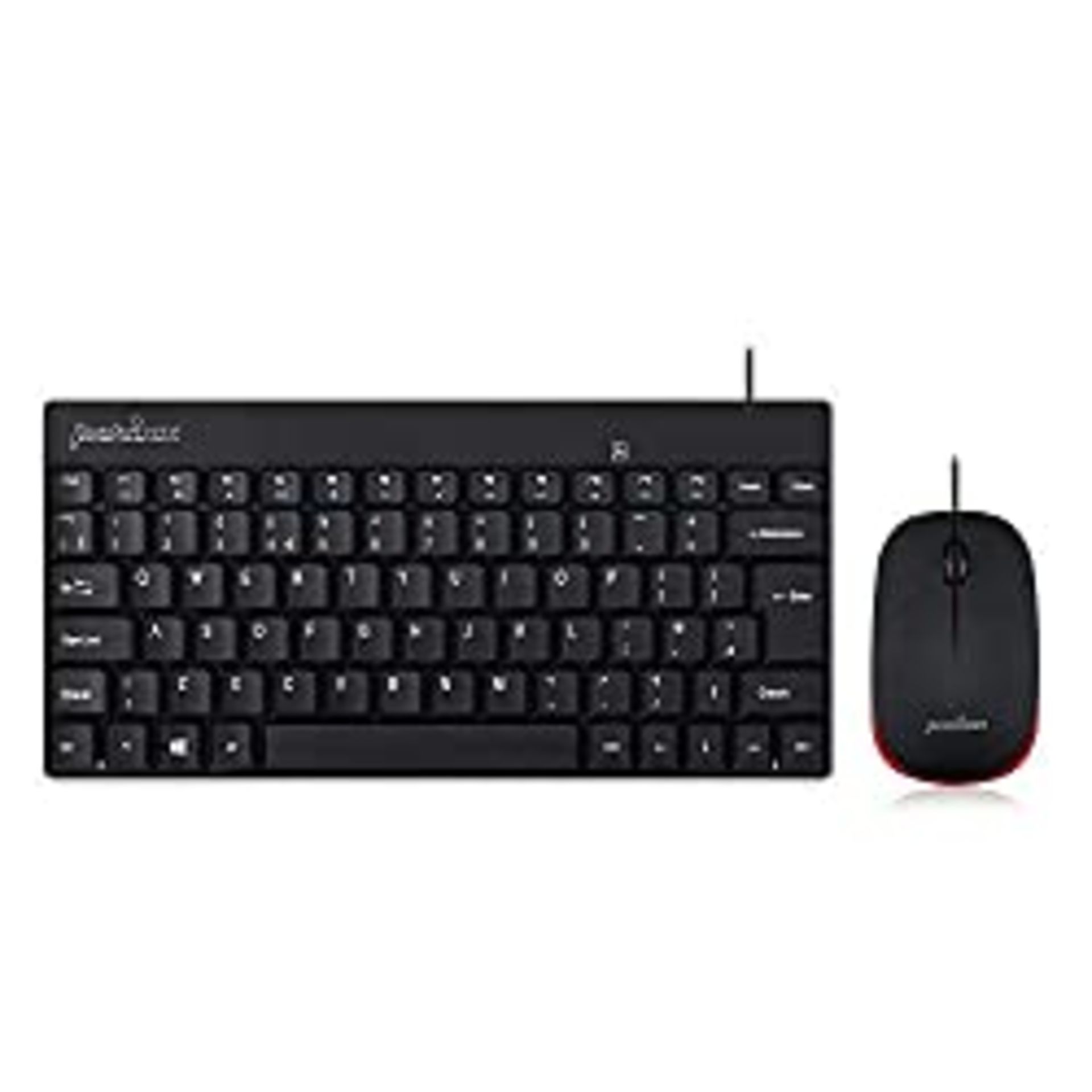 RRP £17.85 Perixx PERIDUO-212 Wired Mini Keyboard and Mouse Combo with 12 Multimedia Keys